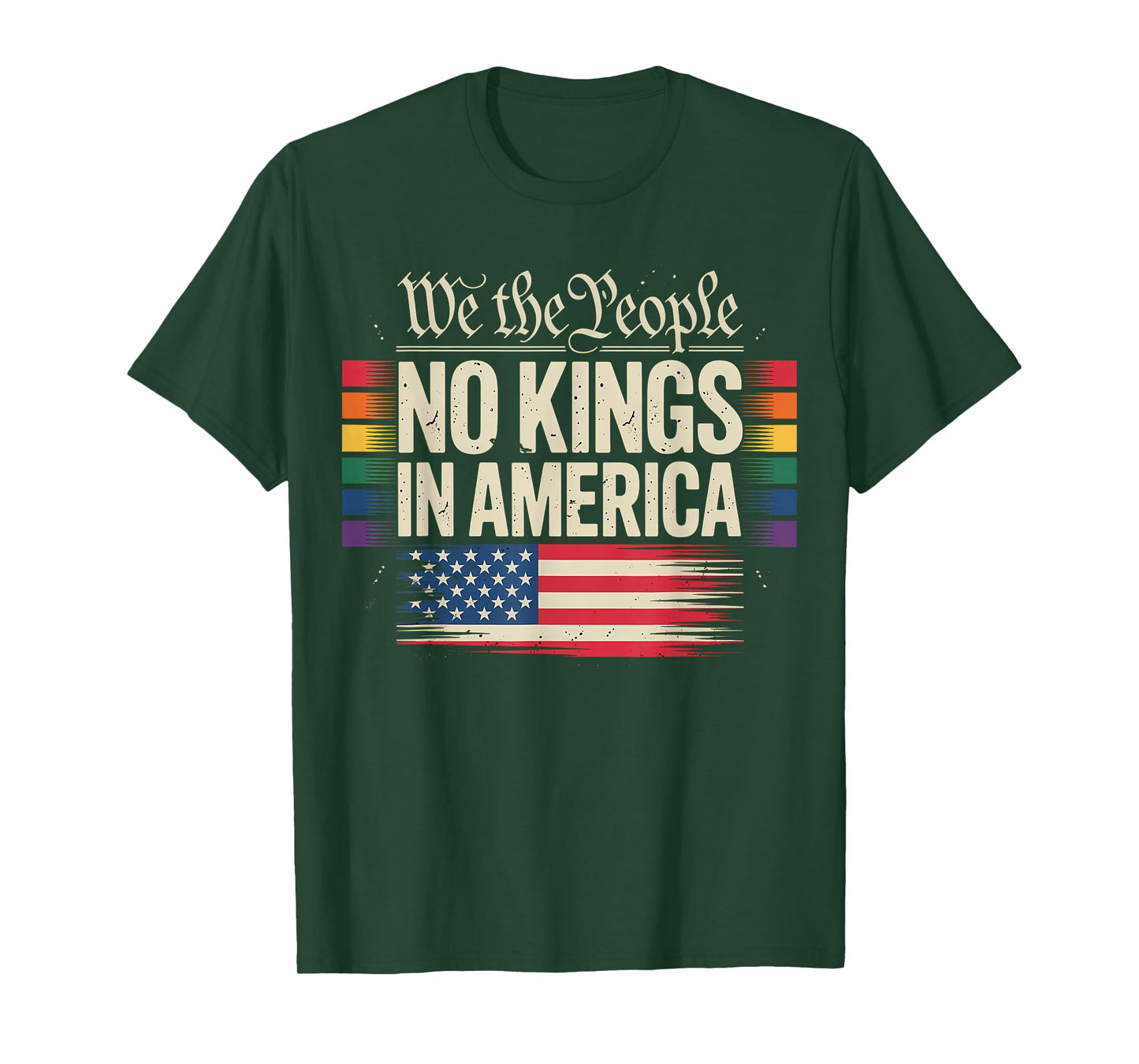 No Kings in America Patriotic Quote T-Shirt