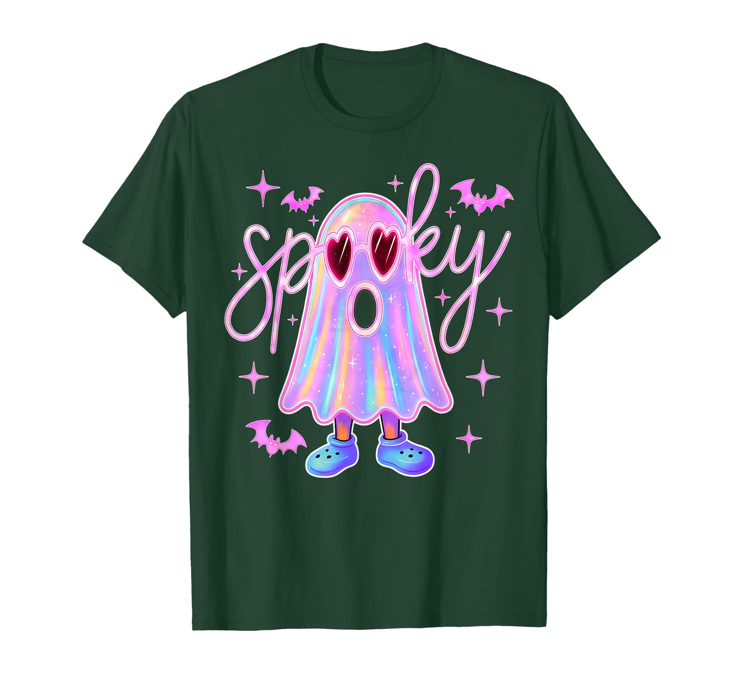 Spooky Funny Boo Ghost Colorful Halloween Men Women Kid T-Shirt