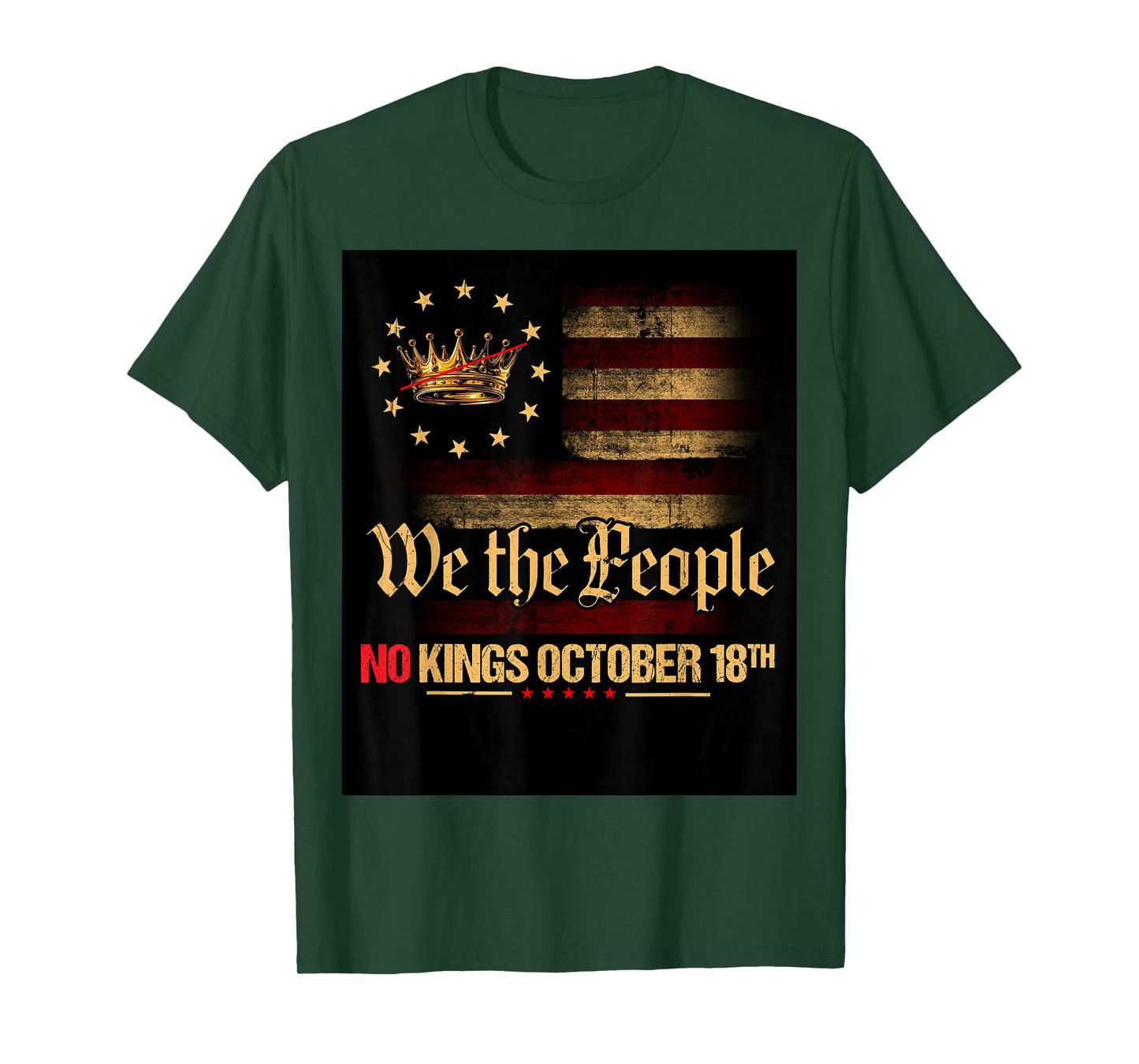 No Kings Shirt Vintage America Flag 1776 October 18 Tee T-Shirt