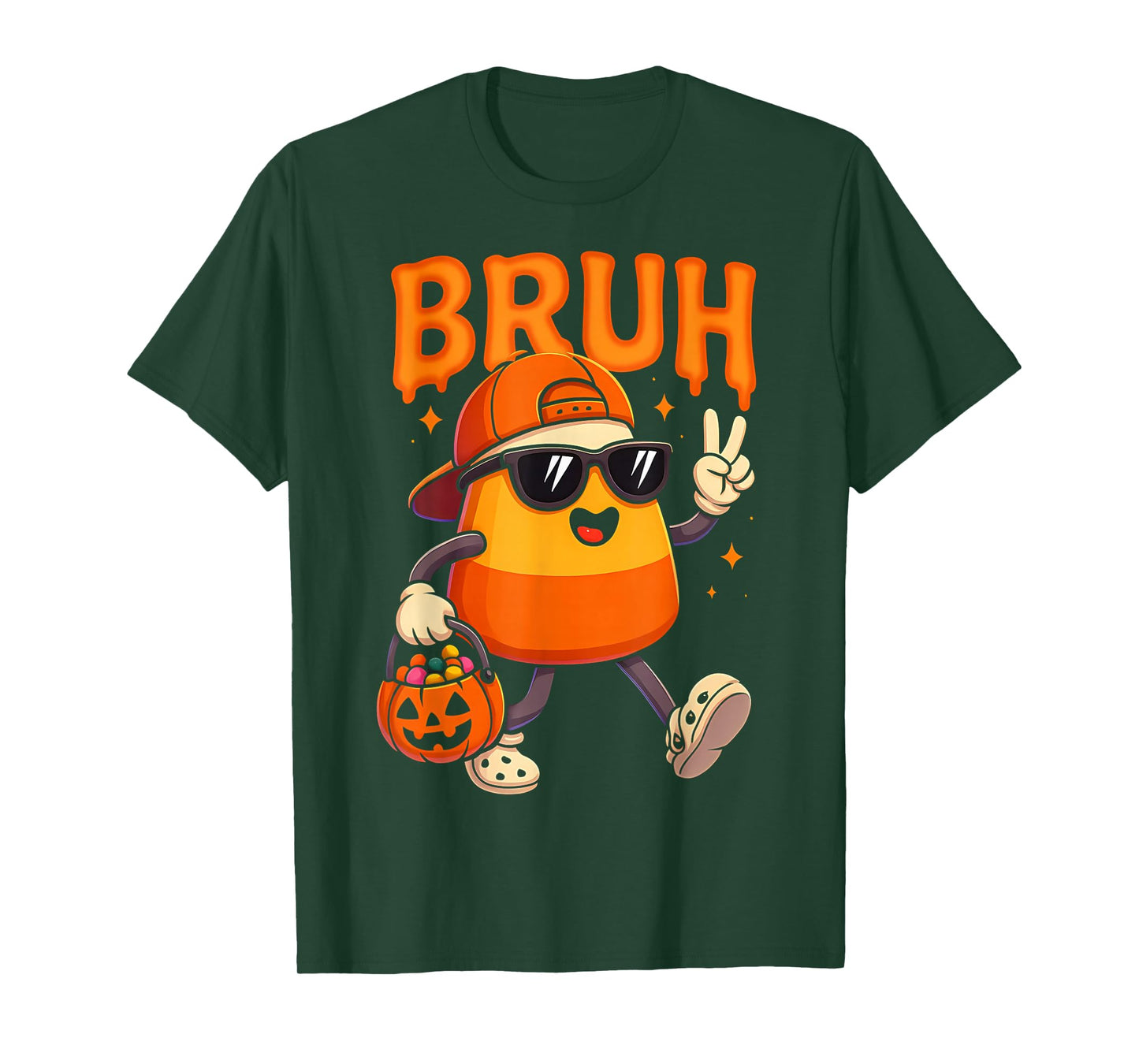 Bruh Halloween Team Candy Corn Trick Or Treat Kids Boy Funny T-Shirt