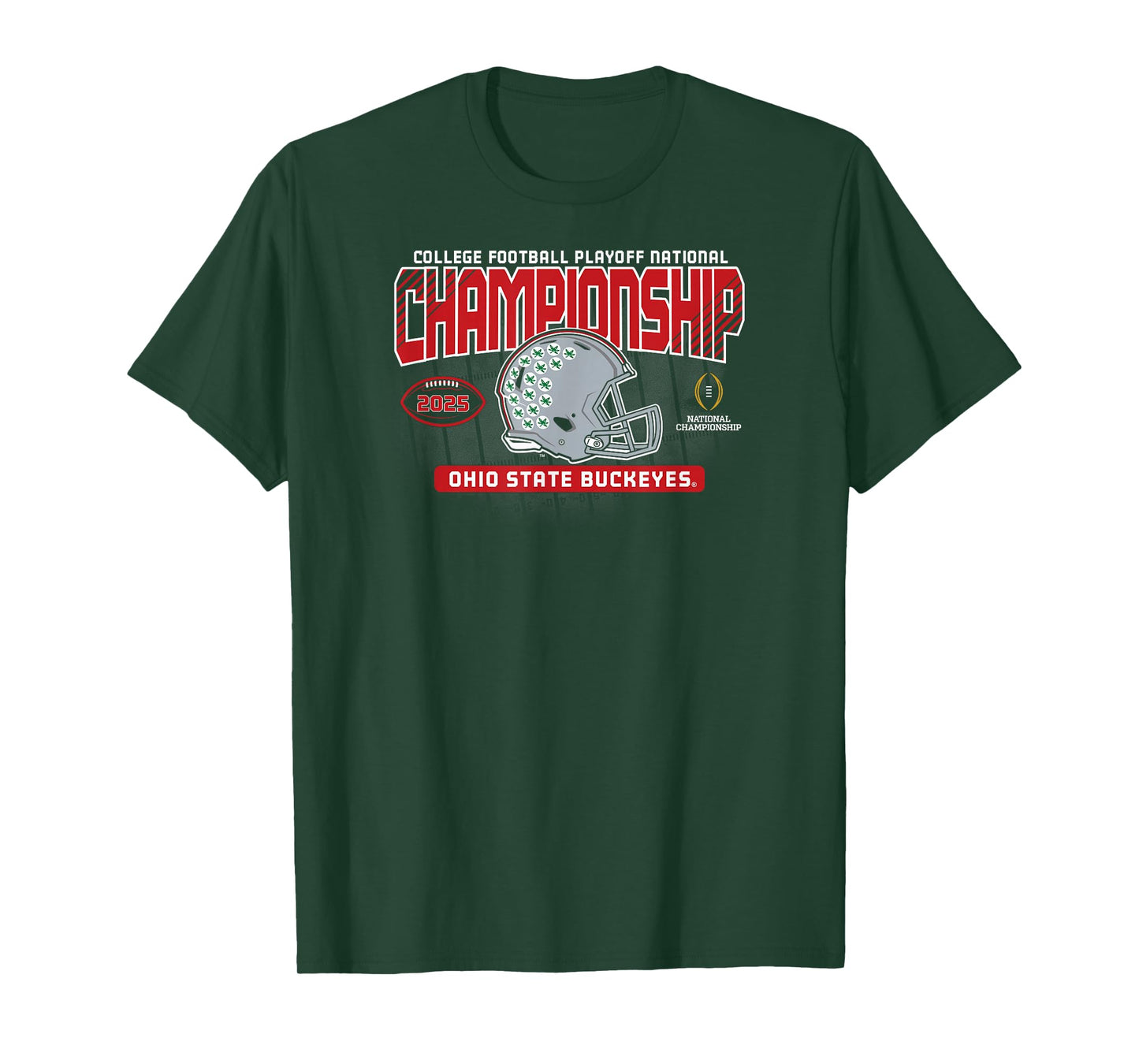 Ohio State Buckeyes National Championship 2025 Helmet Black T-Shirt