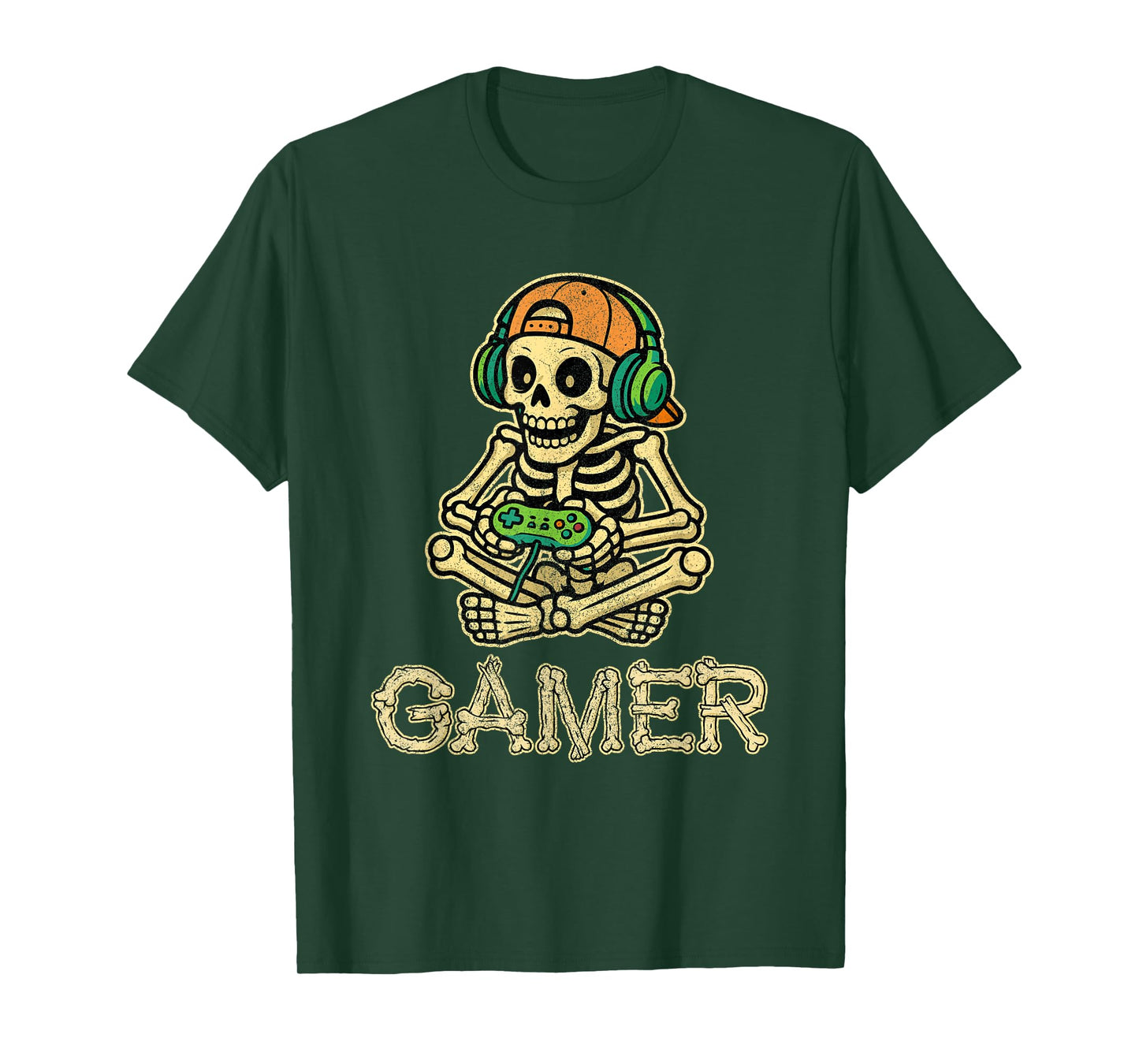 Funny Gamer Skeleton Gamer Teen Boys Video Gaming T-Shirt