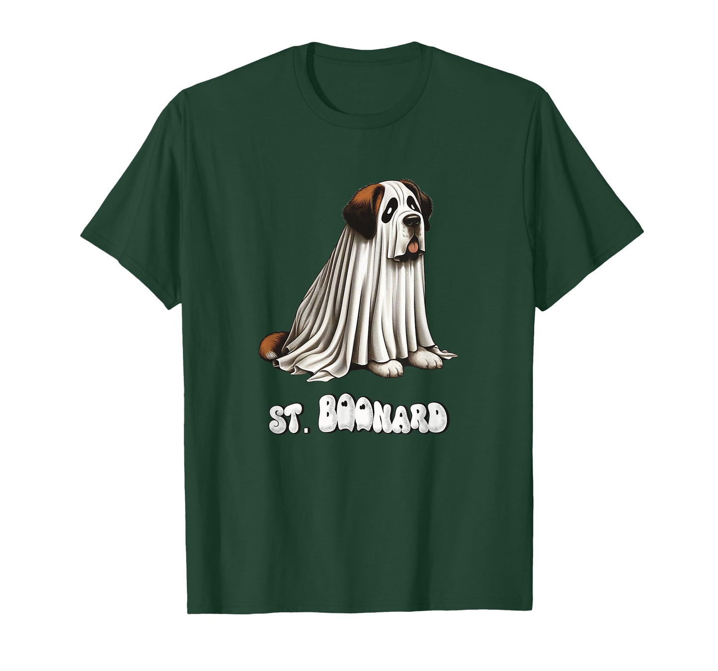 Funny Saint Bernard Halloween Ghost, St. Boonard, Dog Mom T-Shirt