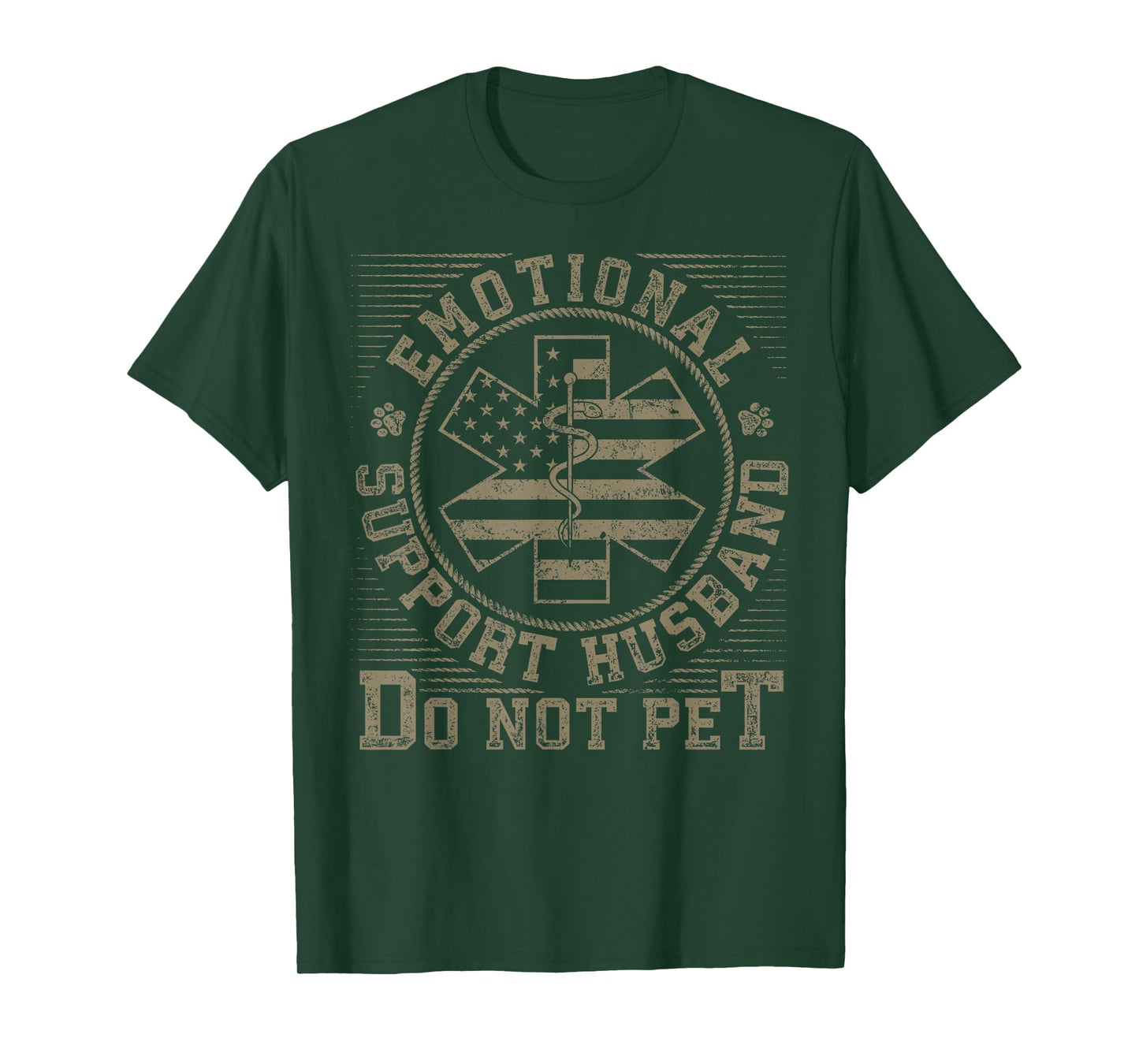 Emotional Support Husband Do Not Pet Funny Dad for Men T-Shirt