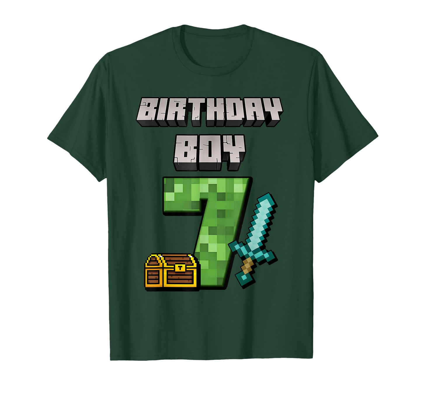 Birthday Boy Shirt 7th Birthday Boy 7 Year Old Game Pixel T-Shirt