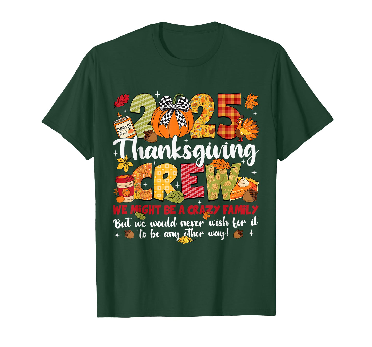 Family Thanksgiving 2025 Thanksgiving Crew Turkey Matching T-Shirt