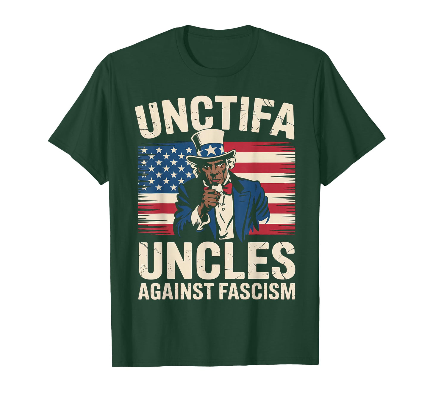 Unctifa Black Uncles Against Fascism Flag Resist No Kings T-Shirt