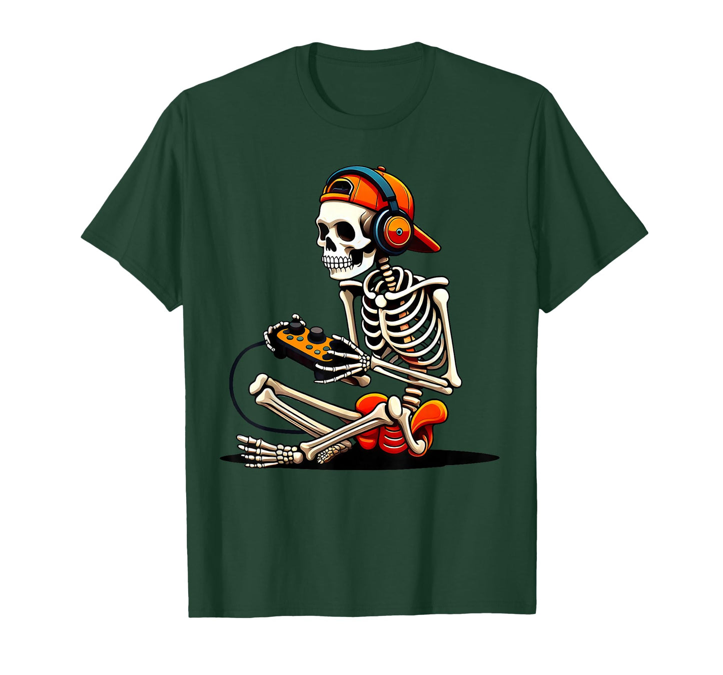Halloween Skeleton Gamer Video Gaming Funny Gaming Skeleton T-Shirt