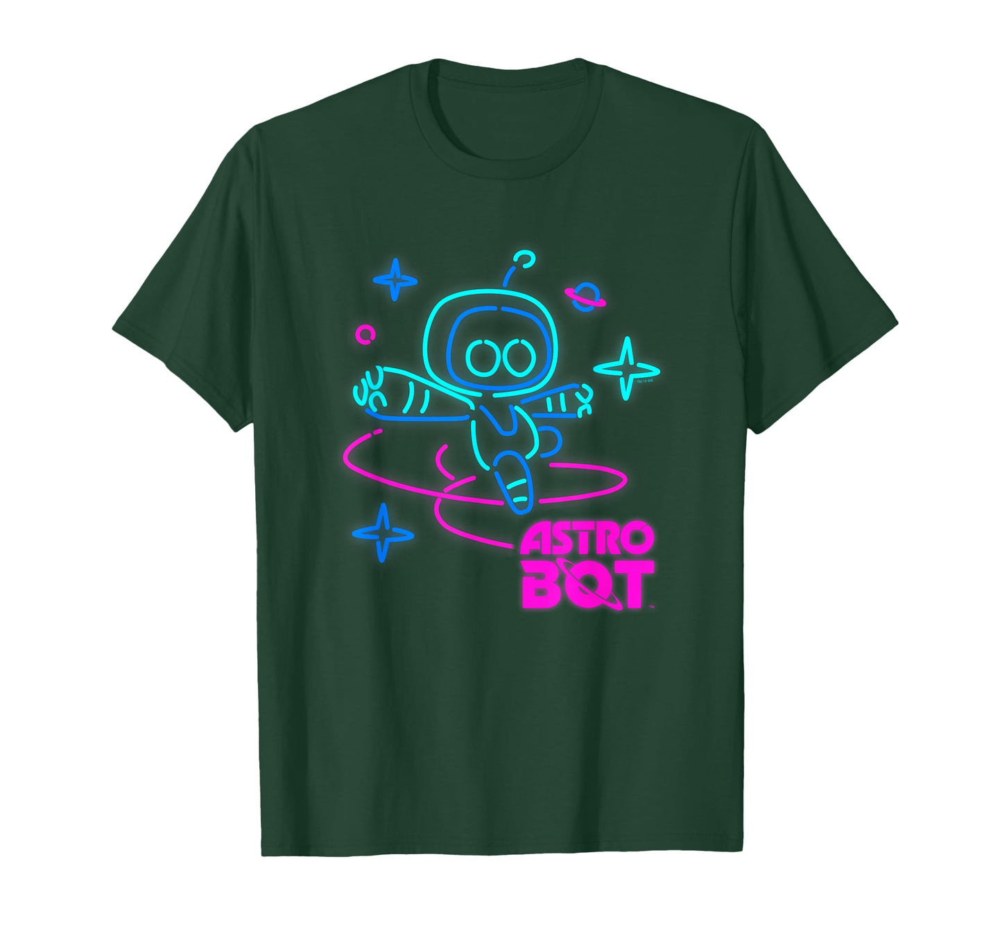 Astro Bot Rescue Mission Neon Lights PlayStation T-Shirt