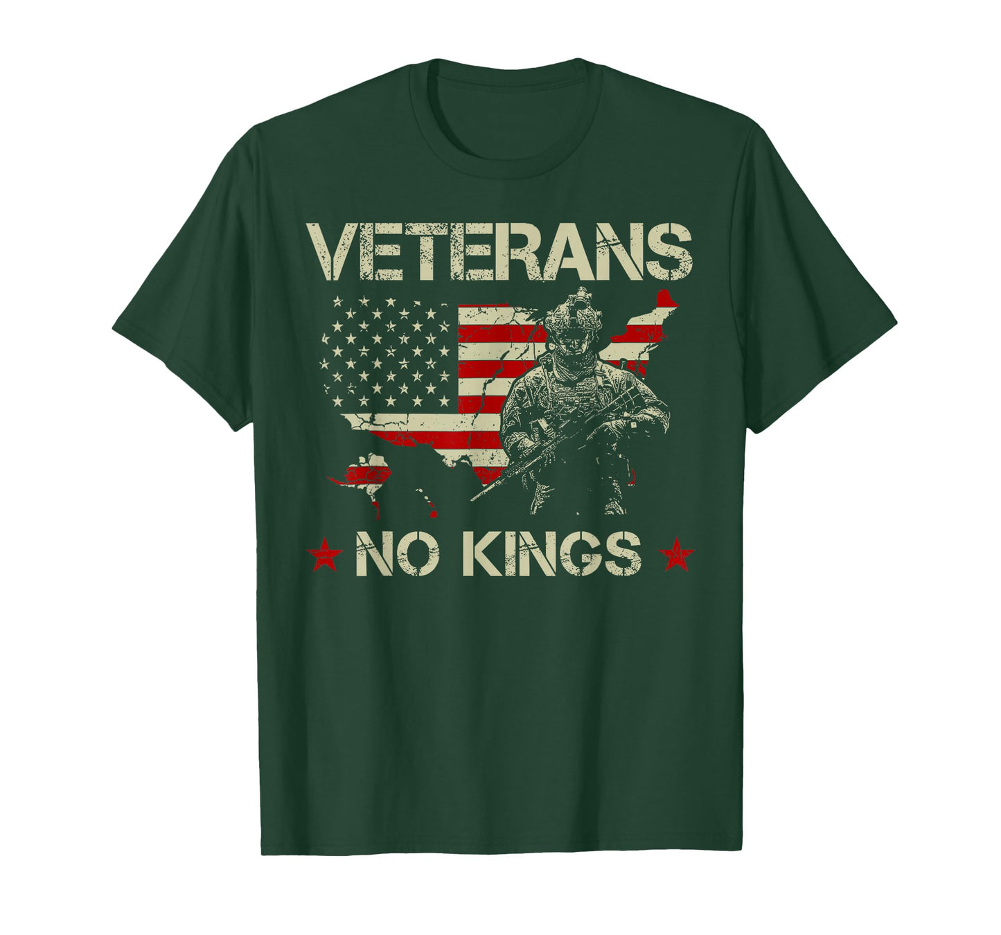 No Kings Veterans Shirts Men Patriotic America Flag No Kings T-Shirt