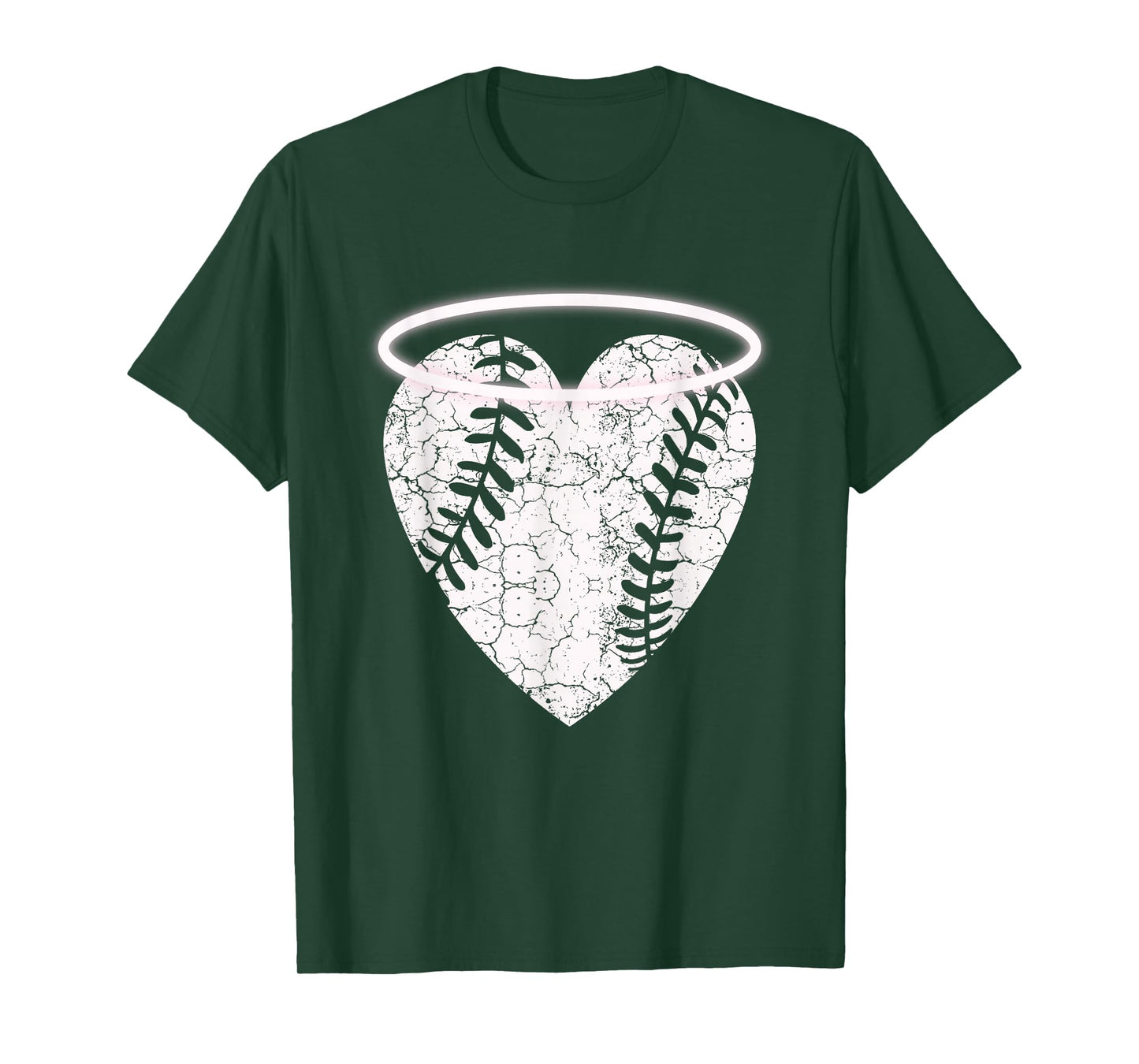 Vintage Angel Baseball Heart with Halo T-Shirt