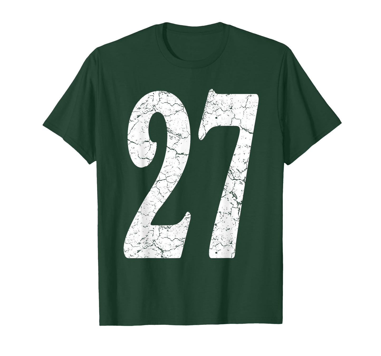 Distressed White Number 27 Jersey Uniform Player Fan T-Shirt
