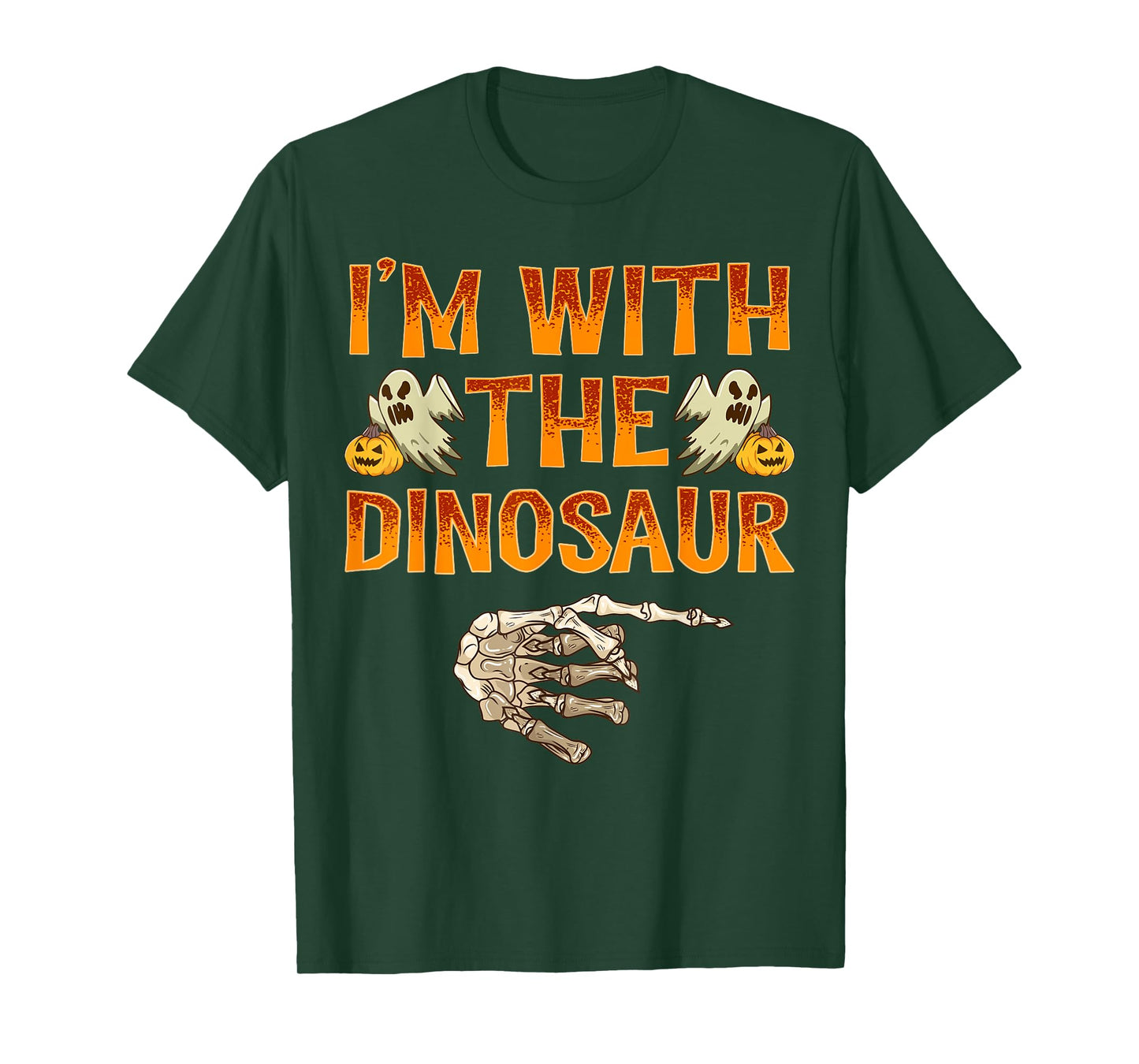 I'm With The Dinosaur Shirt Costume Funny Halloween Couple T-Shirt
