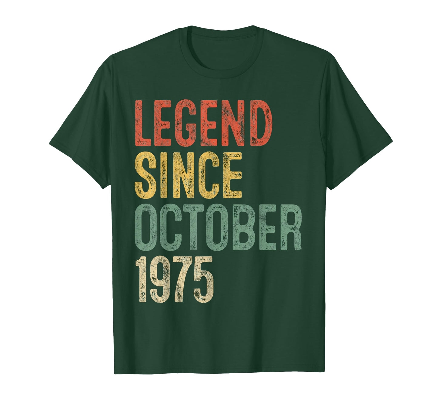 Legend October 1975 50th Birthday Men Women 50 Year Old T-Shirt