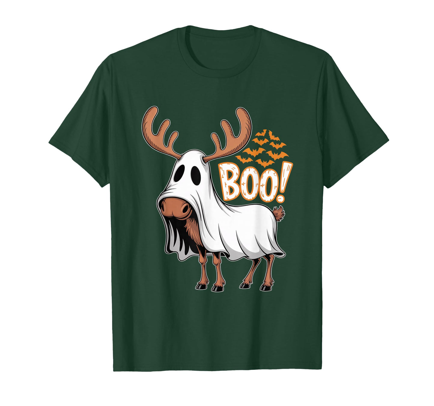 Spooky Moose Ghost Boo Costume Halloween Party T-Shirt