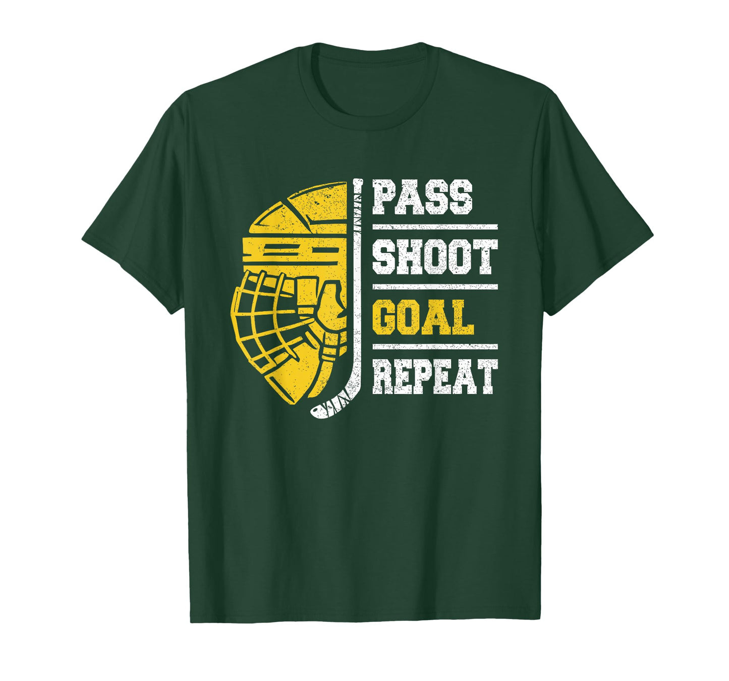 Ice Hockey For Boys, Men | Pass Shoot Goal Repeat | Hockey T-Shirt