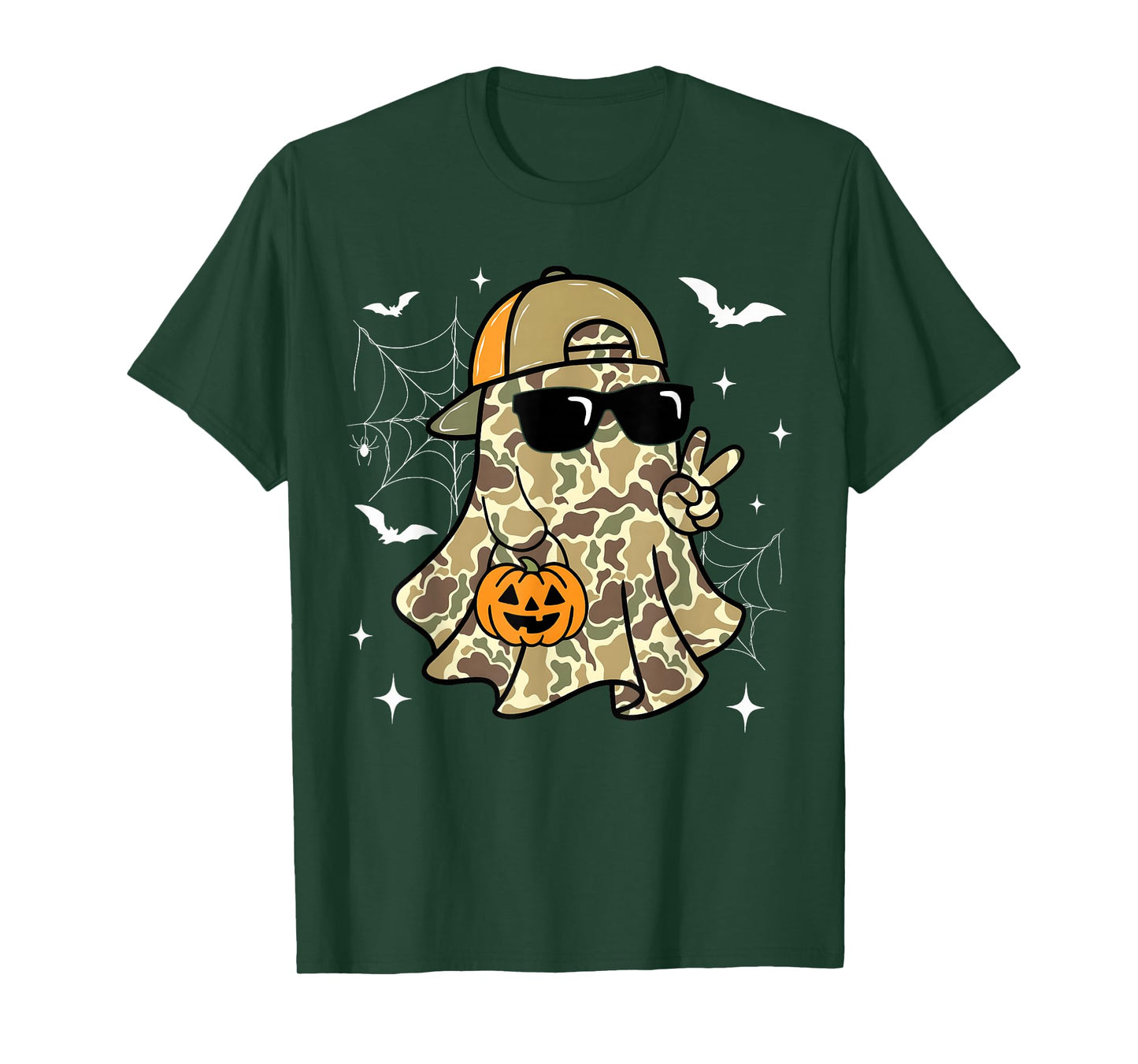 Spooky Dude Camo Ghost Halloween Mens Boys Kid Hunting Lover T-Shirt