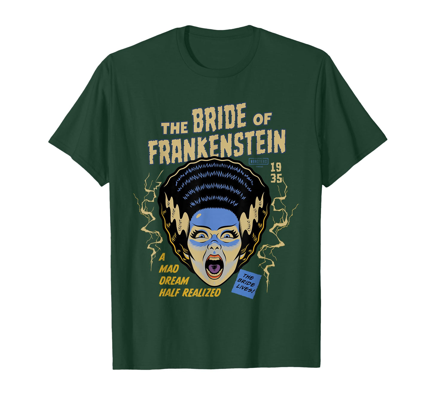 Universal Monsters Bride Vintage Halloween Mask T-Shirt