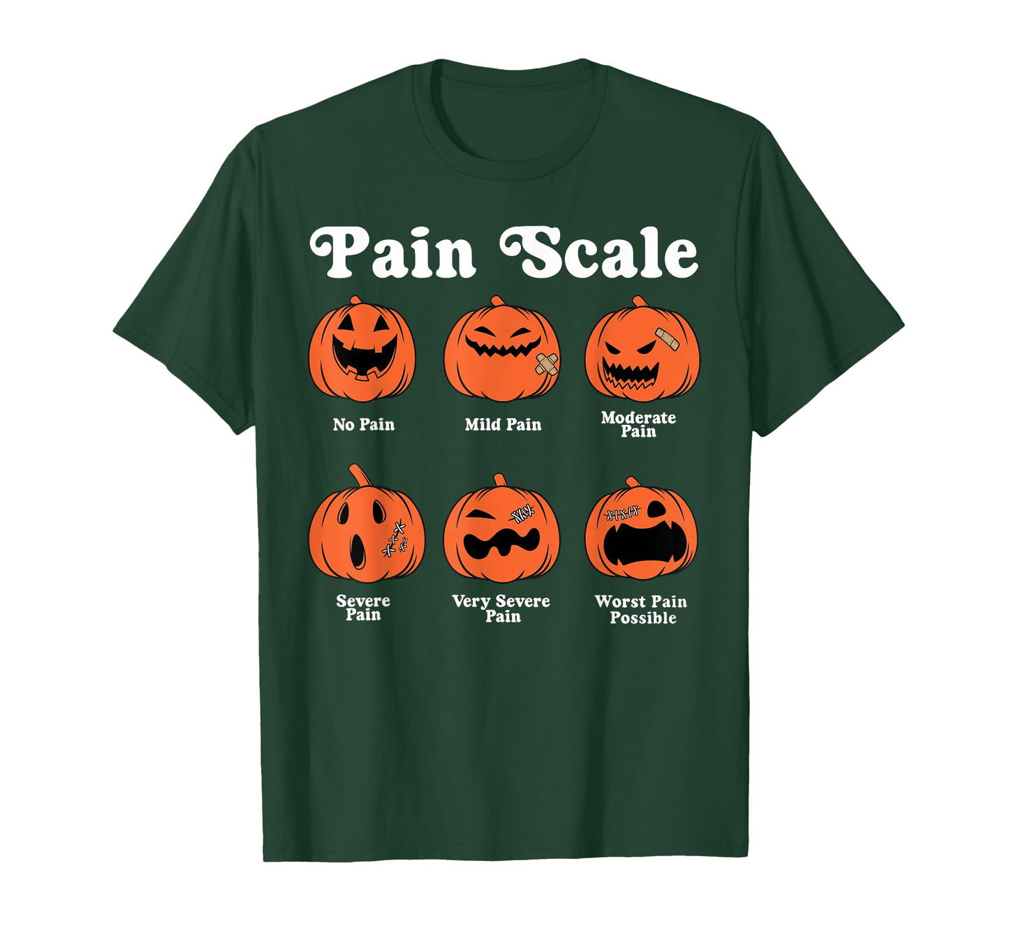 Pain Scale Pumpkin Pain Assessment Trauma Nurse Halloween T-Shirt