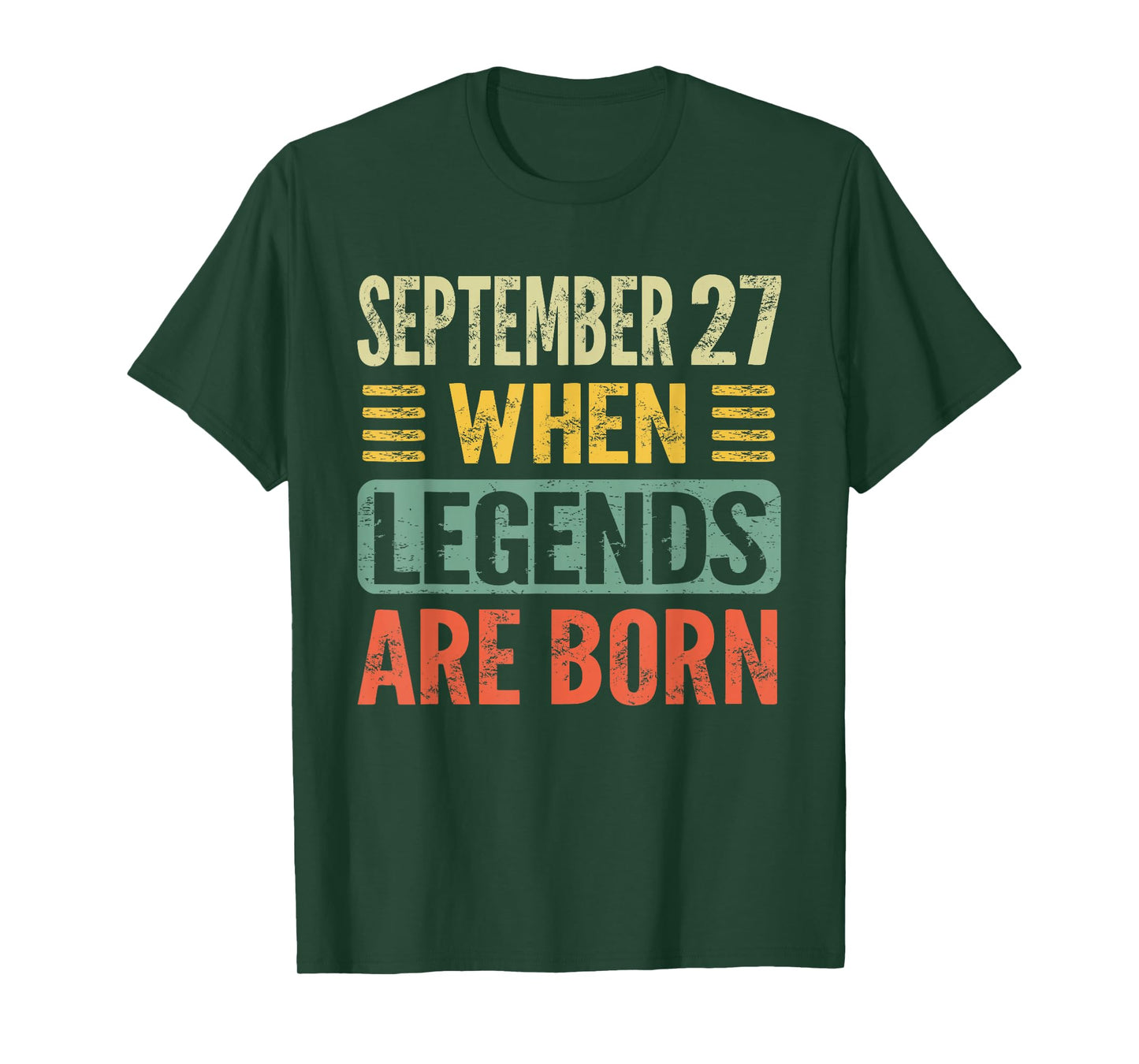 Legends Are Born On September 27th Birthday Vintage Sep 27 T-Shirt