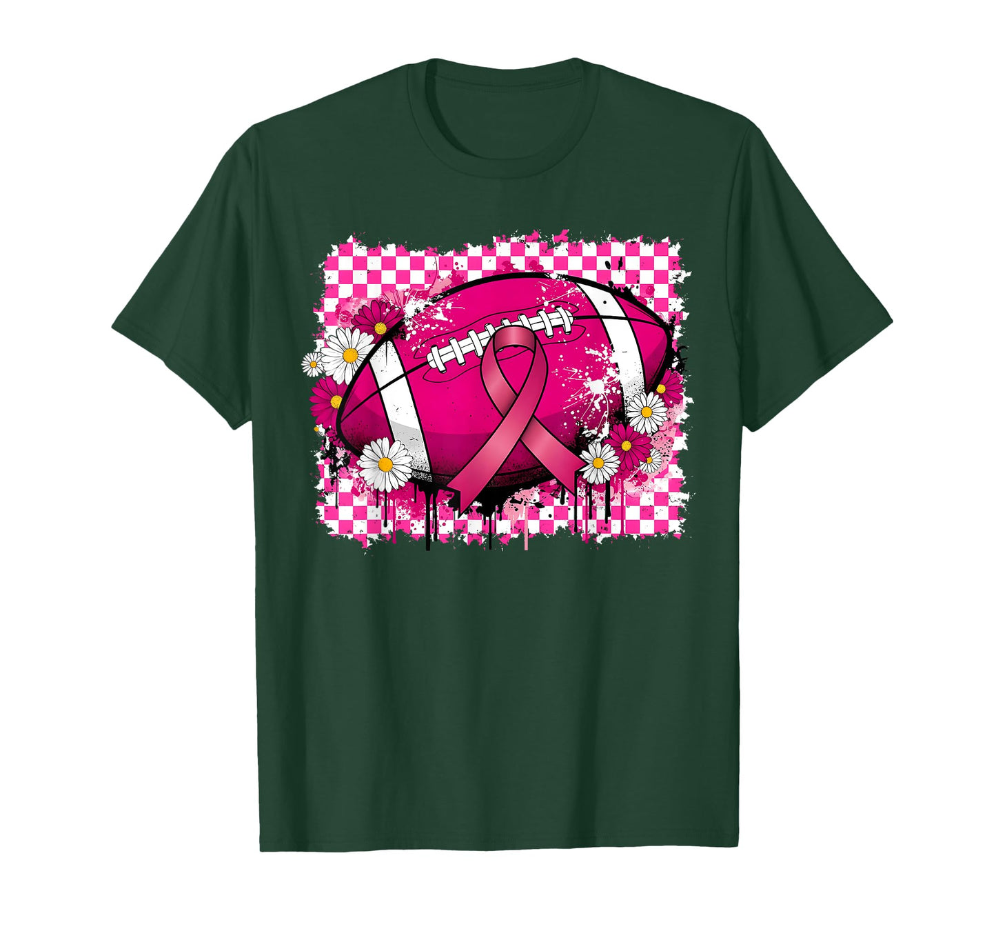 Football Pink Ribbon Breast Cancer Awareness Tackle Cancer T-Shirt