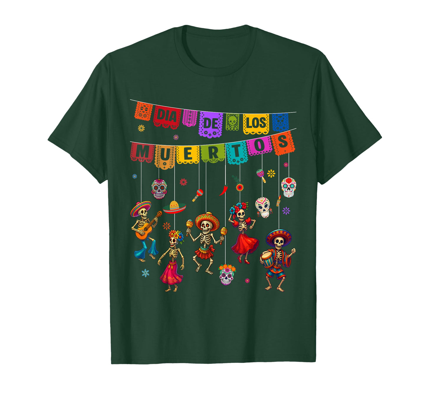 Dia De Los Muertos Sugar Skull Dancing Day The Dead Men Wome T-Shirt
