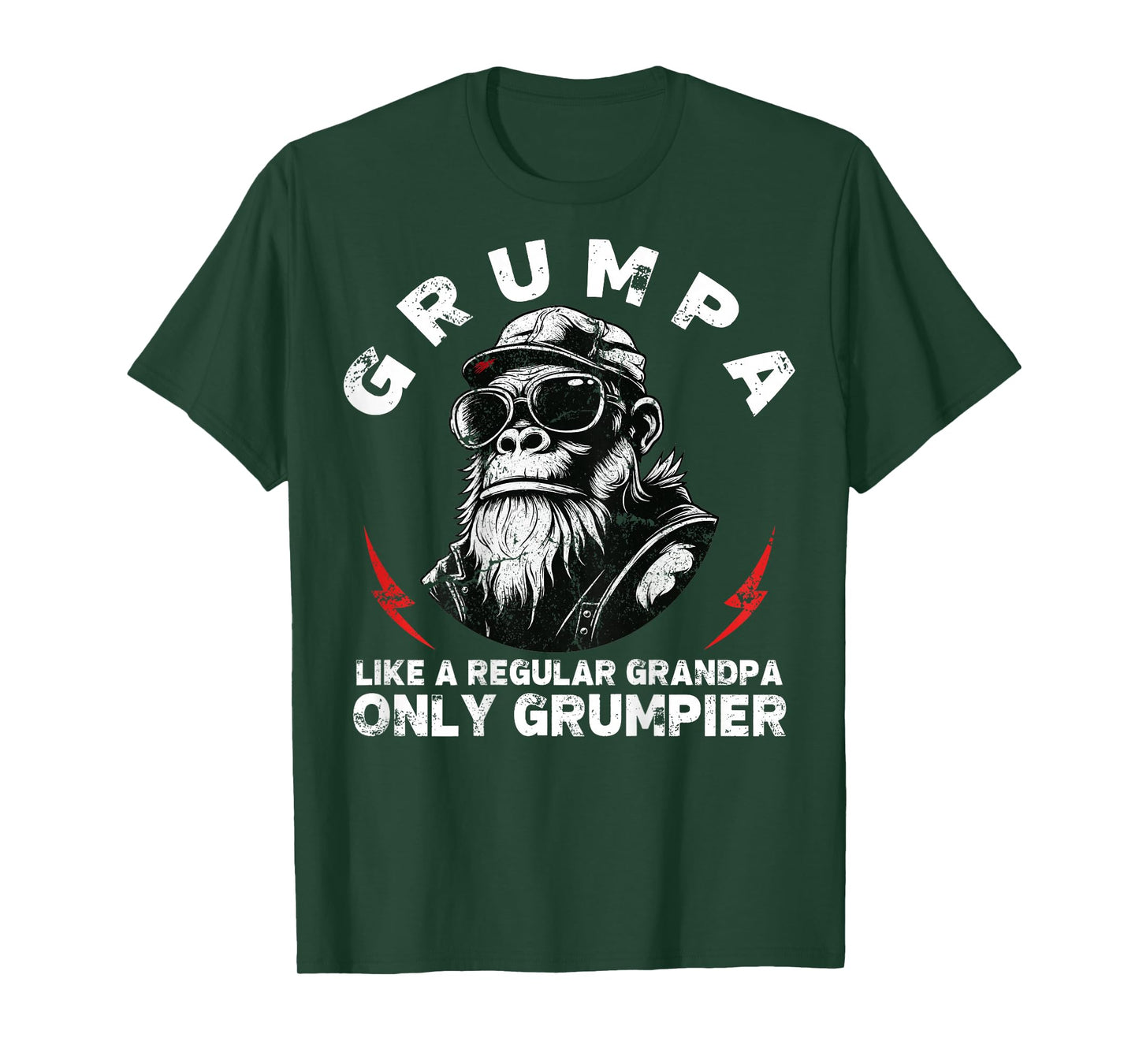 Grumpa Like A Regular Grandpa Only Grumpier Bearded Gorilla T-Shirt