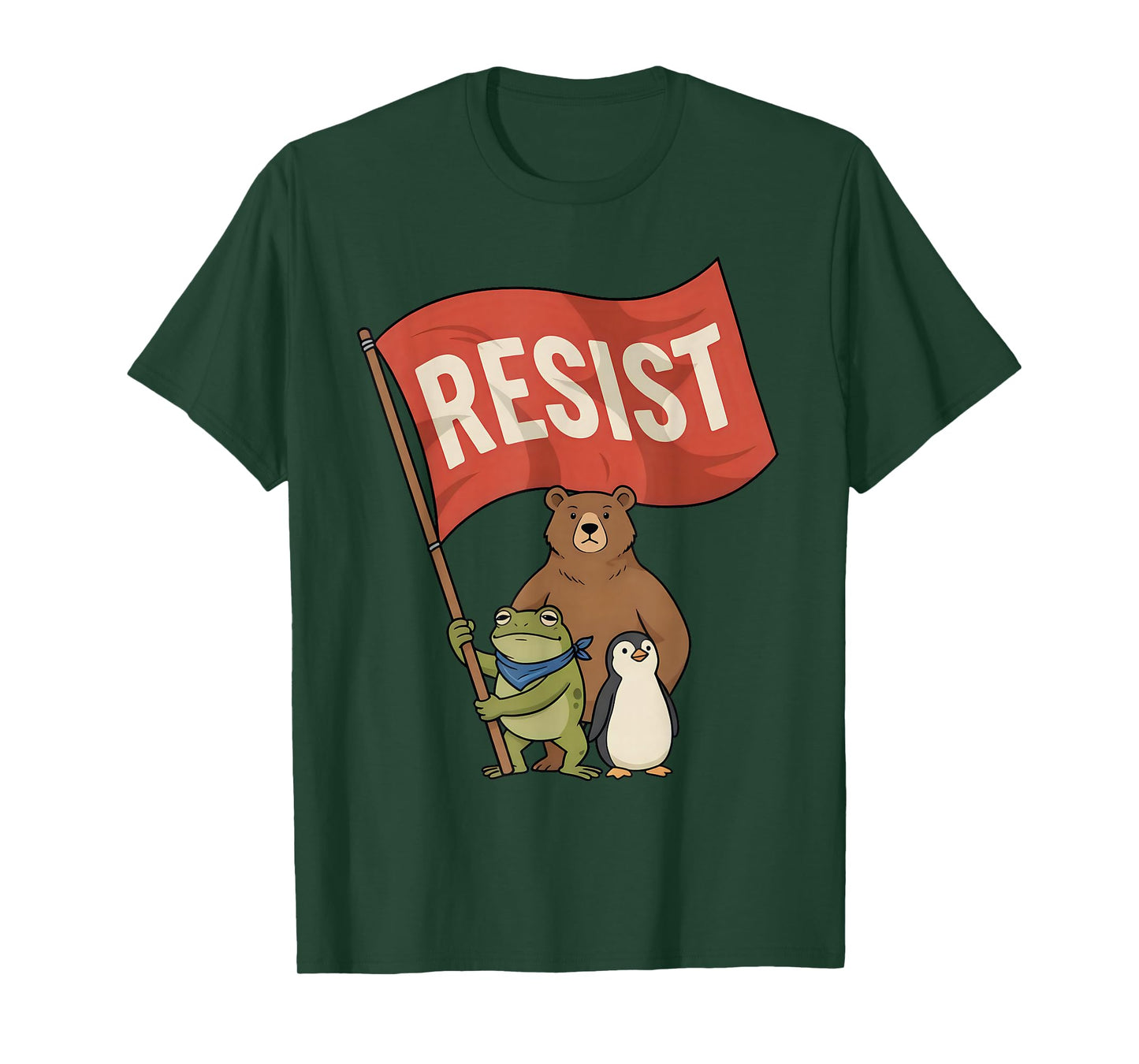 Portland Frog Resist No Kings Graphic Funny Protest Cool T-Shirt