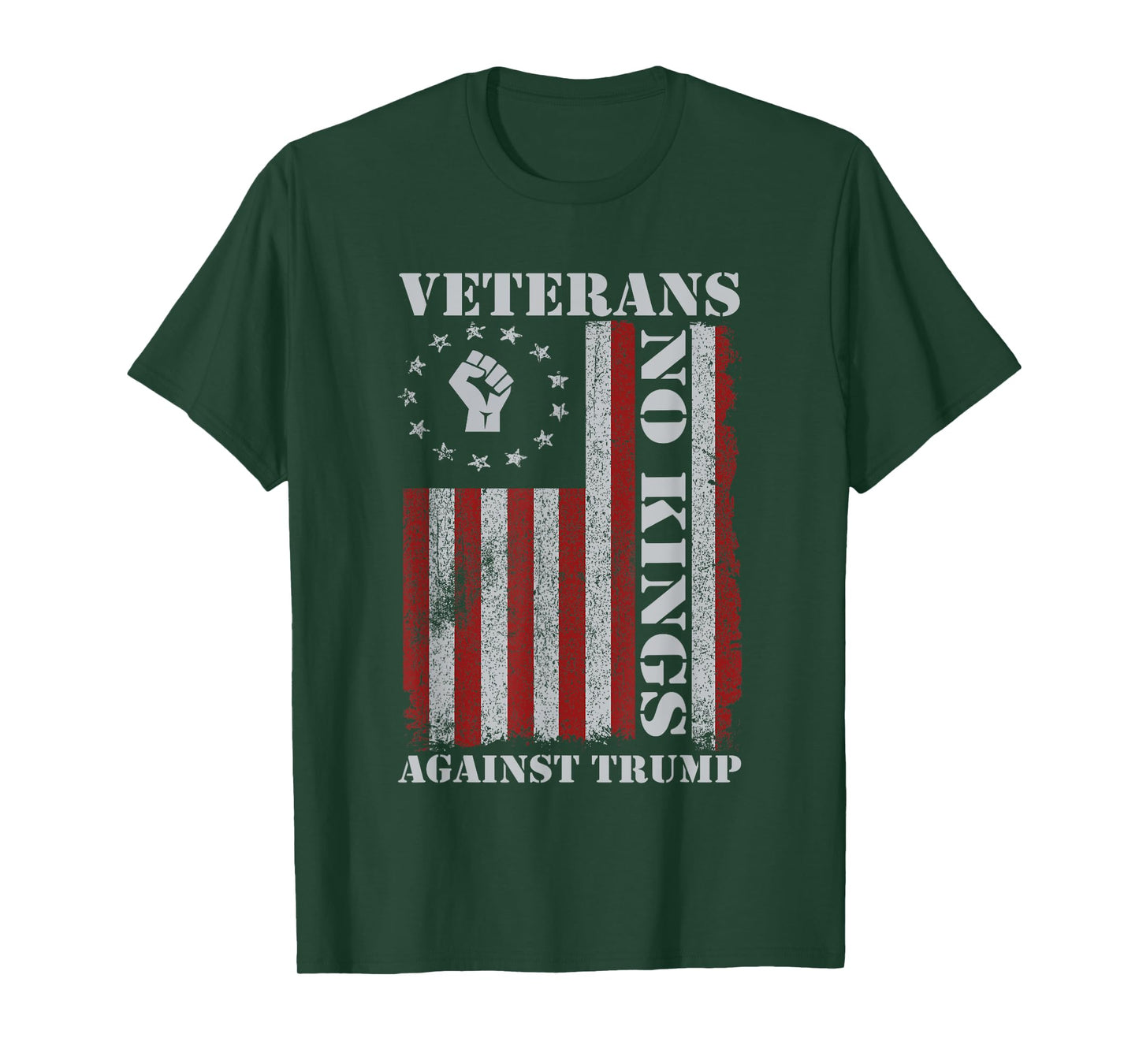 Military Veterans Protest USA Flag No Kings America Protest T-Shirt