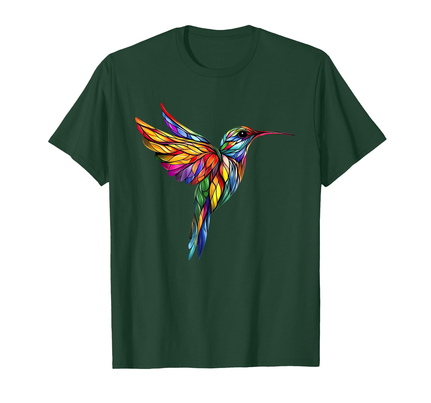 Colibri Colorful Stained Glass Hummingbird T-Shirt