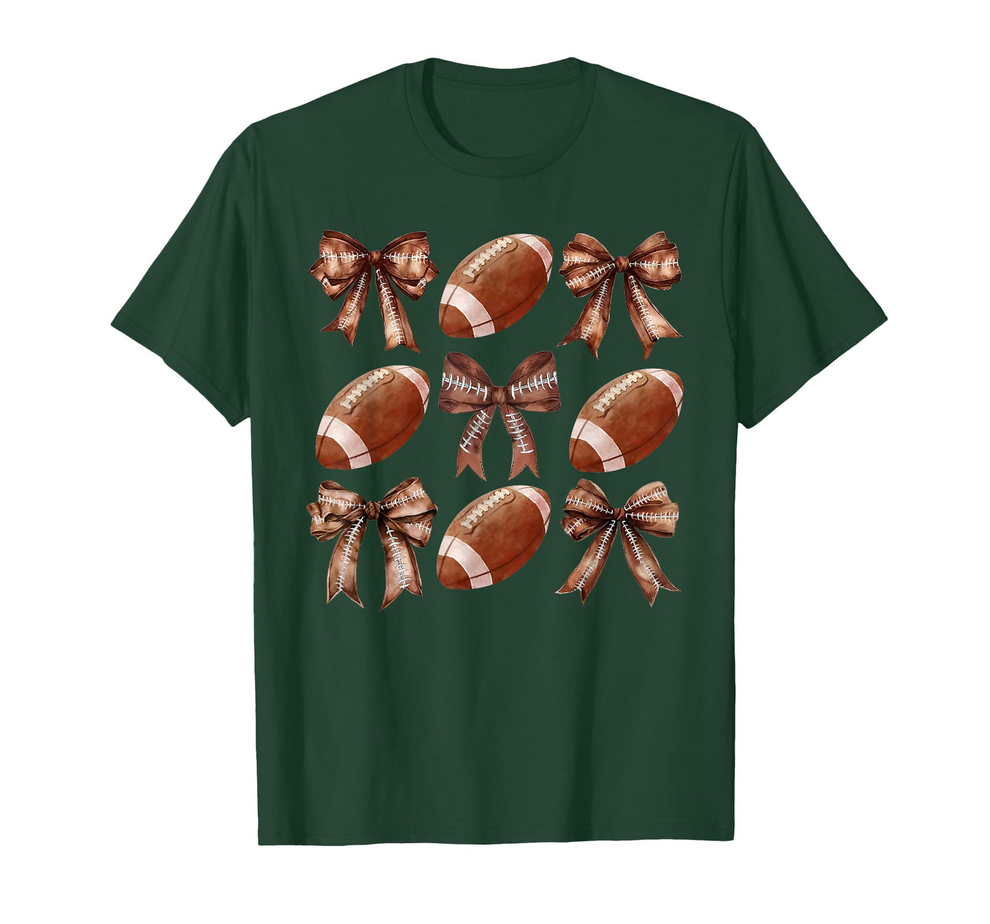 Coquette Football Bow Game Day Football Mom Football Season T-Shirt