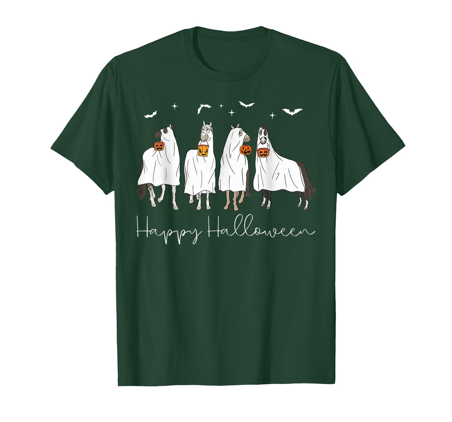 Happy Halloween Horse Ghost 2025 T-Shirt