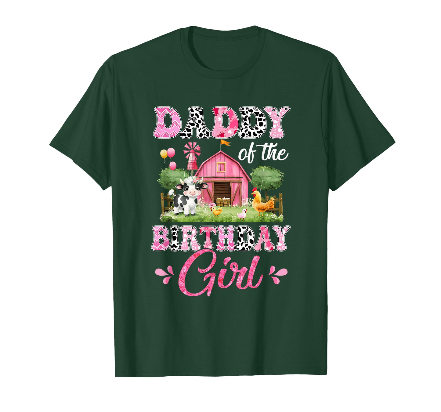 Daddy Of The Birthday Girl 1St Birthday Cow Farm Family T-Shirt