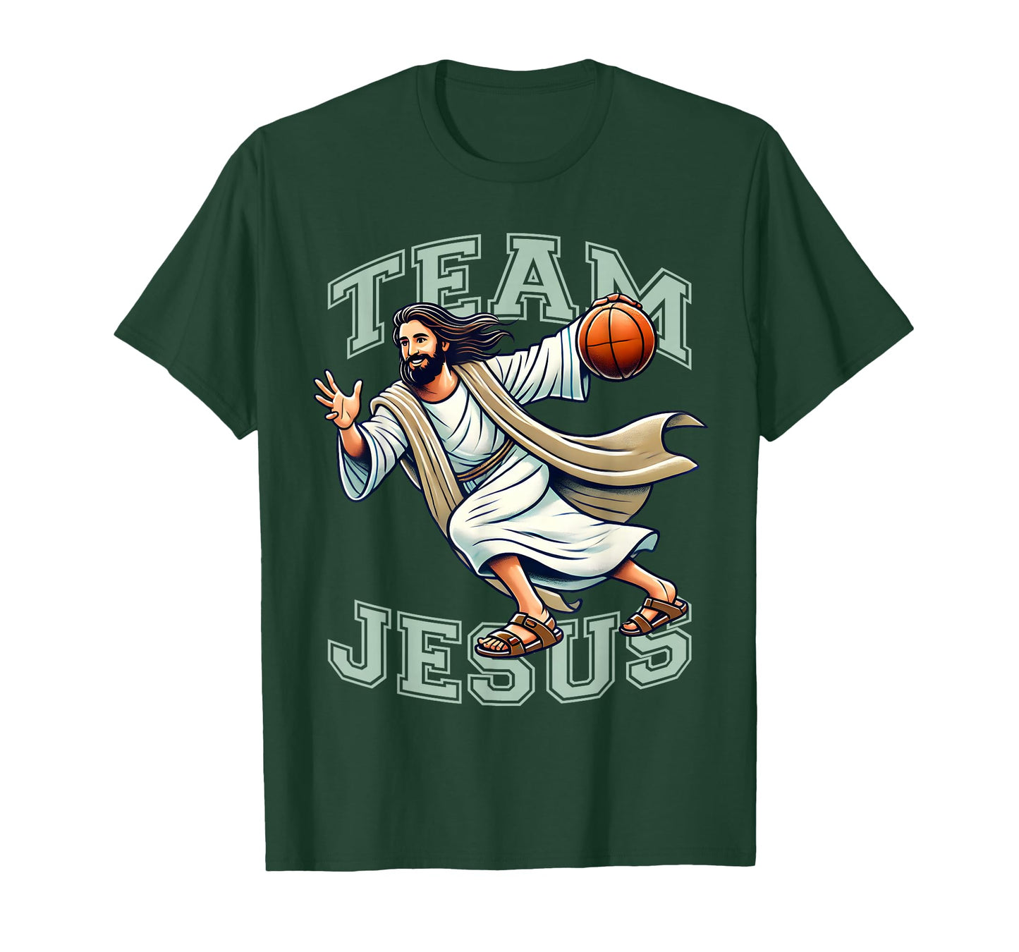 Team Jesus Basketball Tee Christ Playing Basketball Sport T-Shirt