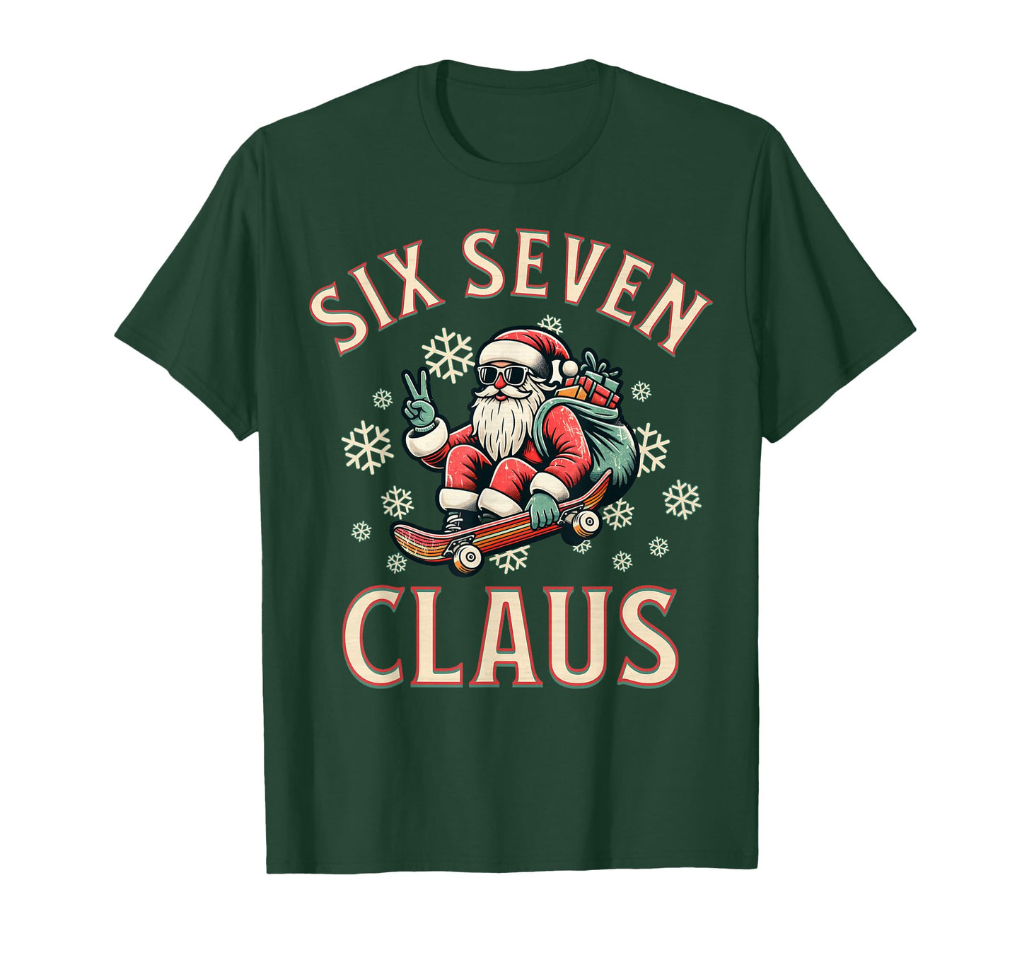 67 Christmas Funny Six Seven Meme Brainrot Santa Claus Boys T-Shirt