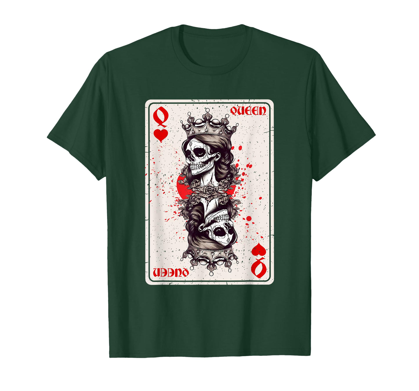 Queen of Hearts Card Game Horror Heart Queen Gothic T-Shirt