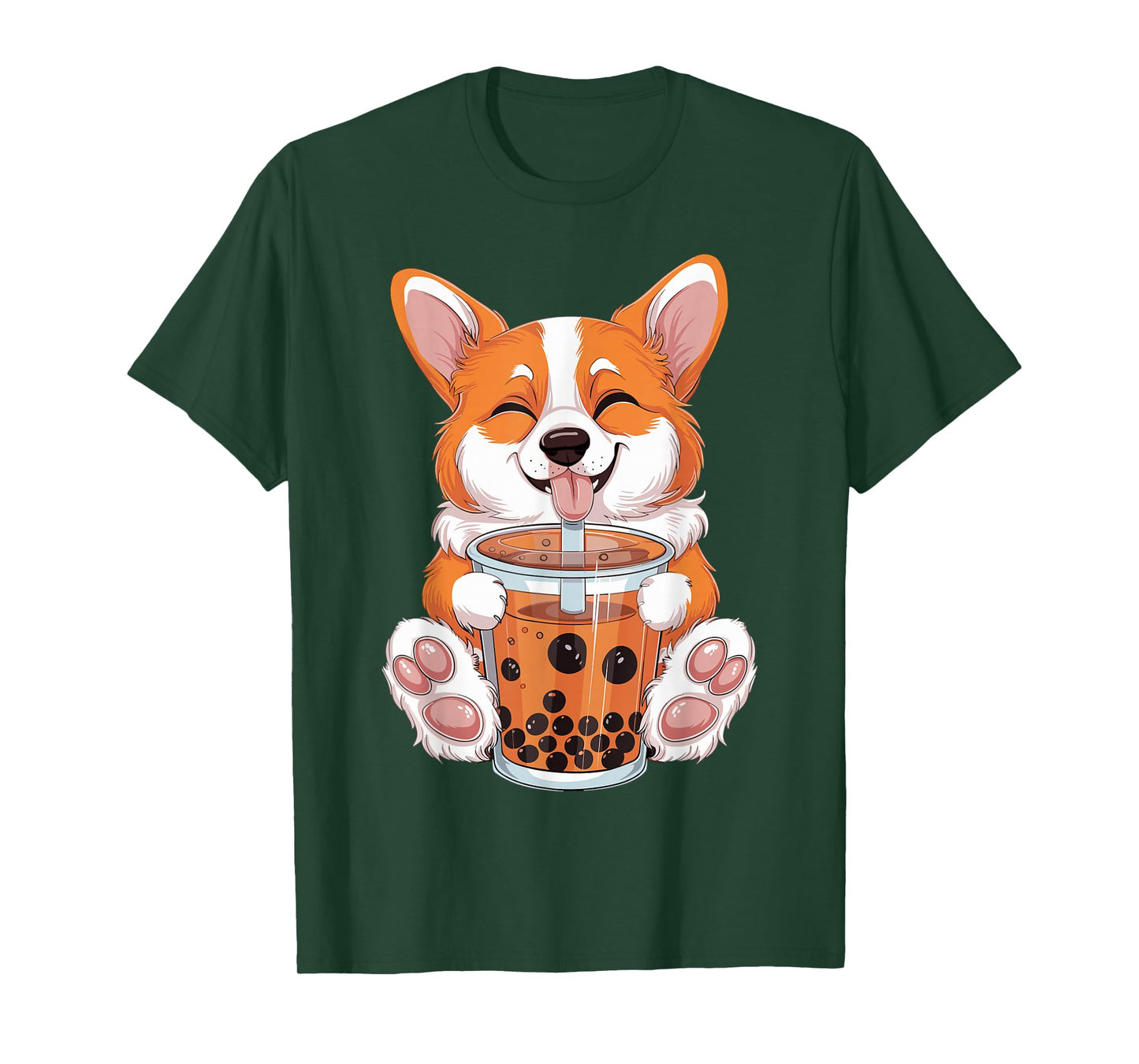Corgi Dog Bubble Boba Tea Anime Cute Kawaii Corgi Dog T-Shirt