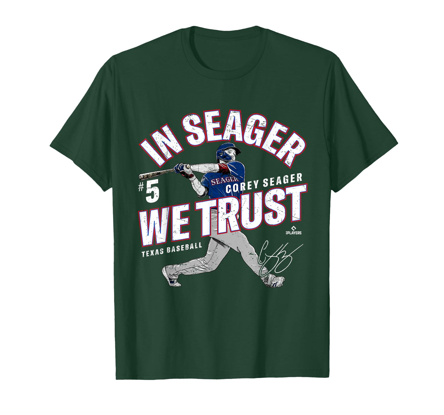 In Seager We Trust Corey Seager Texas Baseball MLBPA T-Shirt