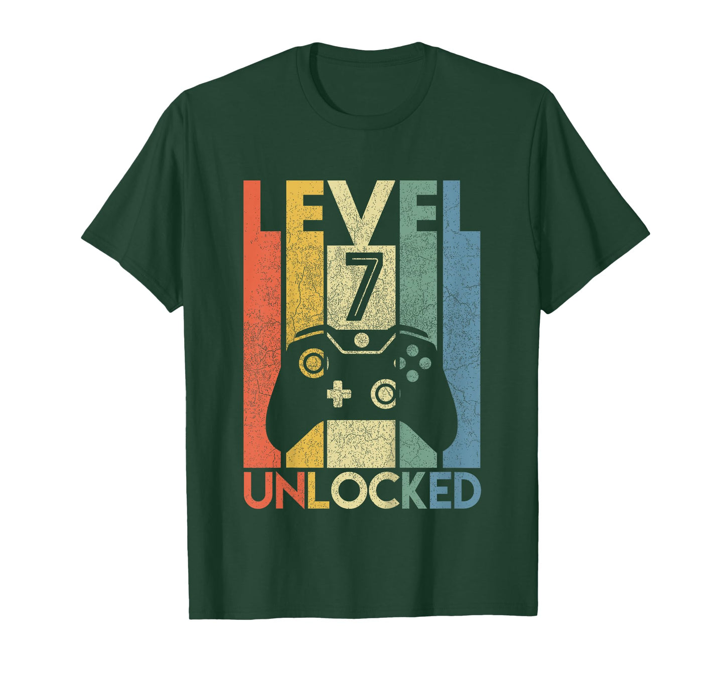 Kids Level 7 Unlocked Funny Video Gamer 7th Birthday Gift T-Shirt