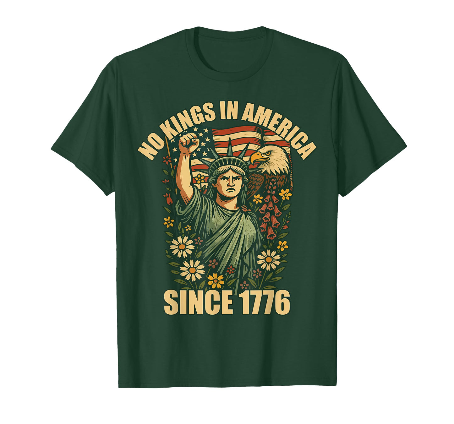 No Kings In America Statue Of Liberty justice For Immigrants T-Shirt