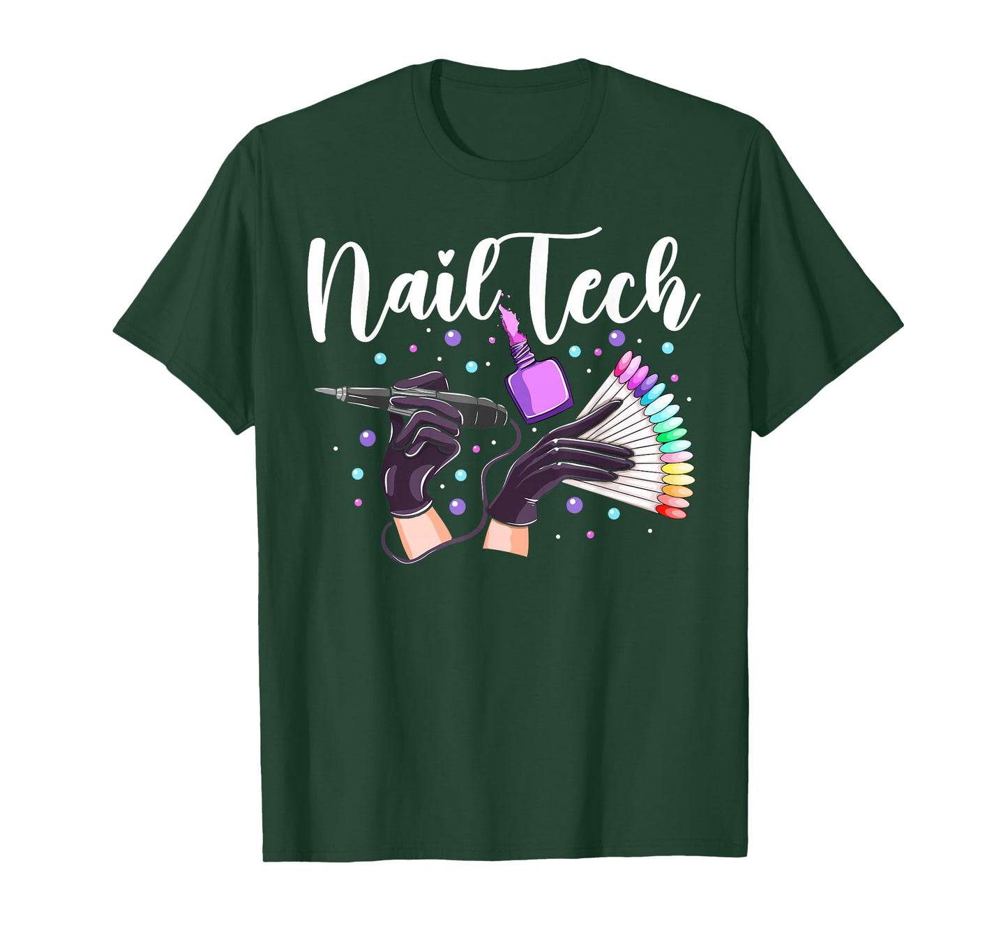Nail Tech Quote Work Uniform Nail Polish Lips Mouth Nail T-Shirt