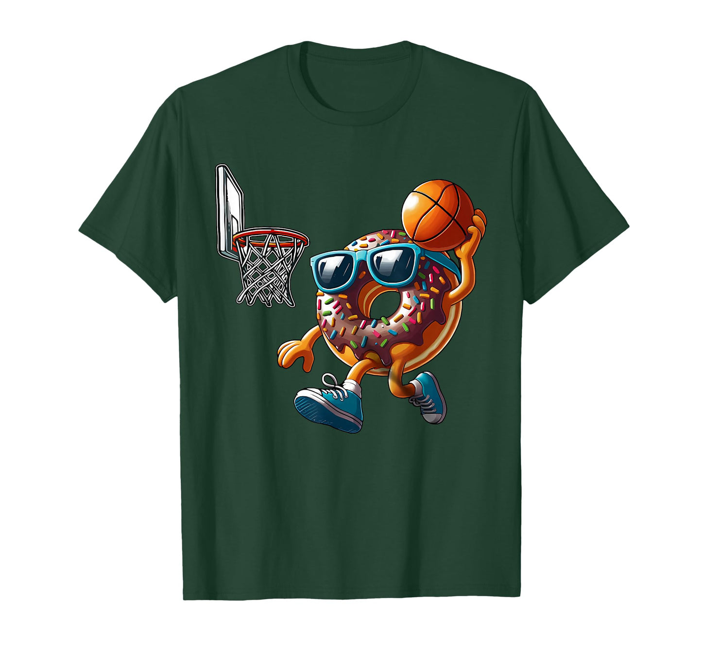 Dunking Donut Hole Food Champ Basketball Game Sport Player T-Shirt
