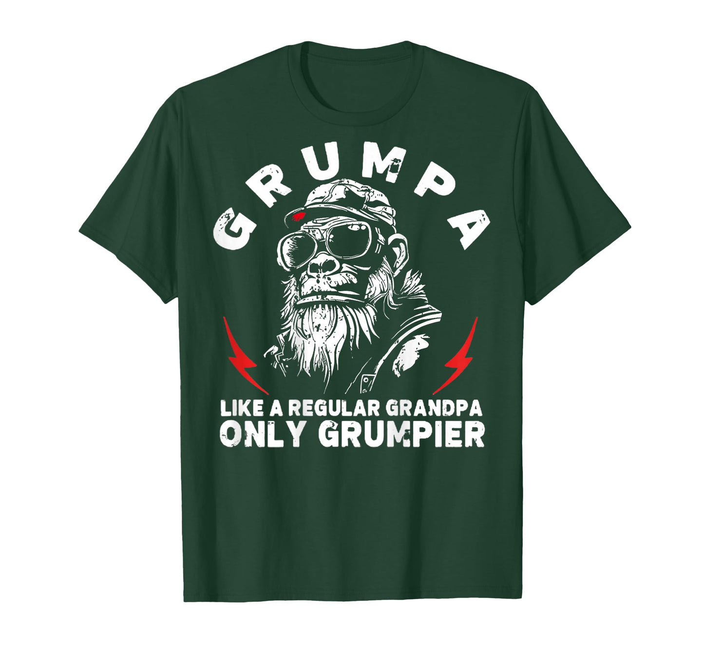 Grumpa Like A Regular Grandpa Only Grumpier Monkey (On Back) T-Shirt
