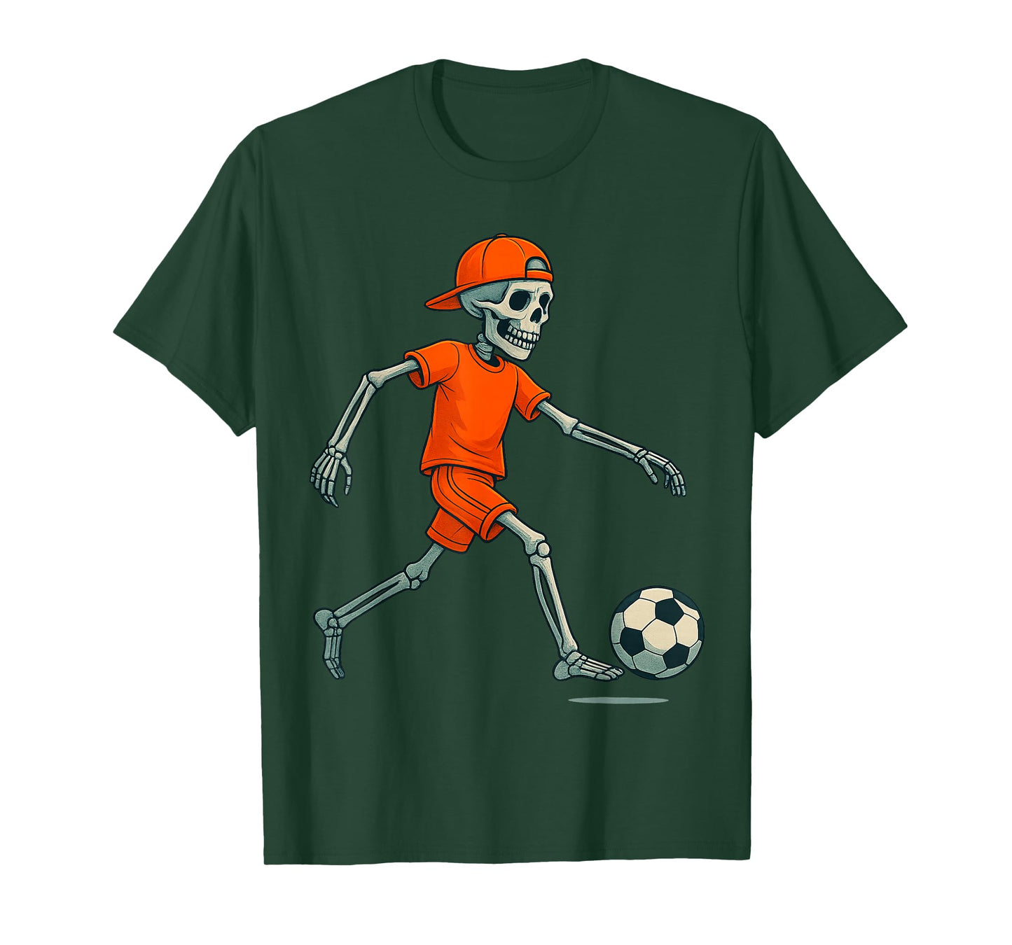 Skeleton Soccer Halloween Costume Funny Football Men Boys T-Shirt