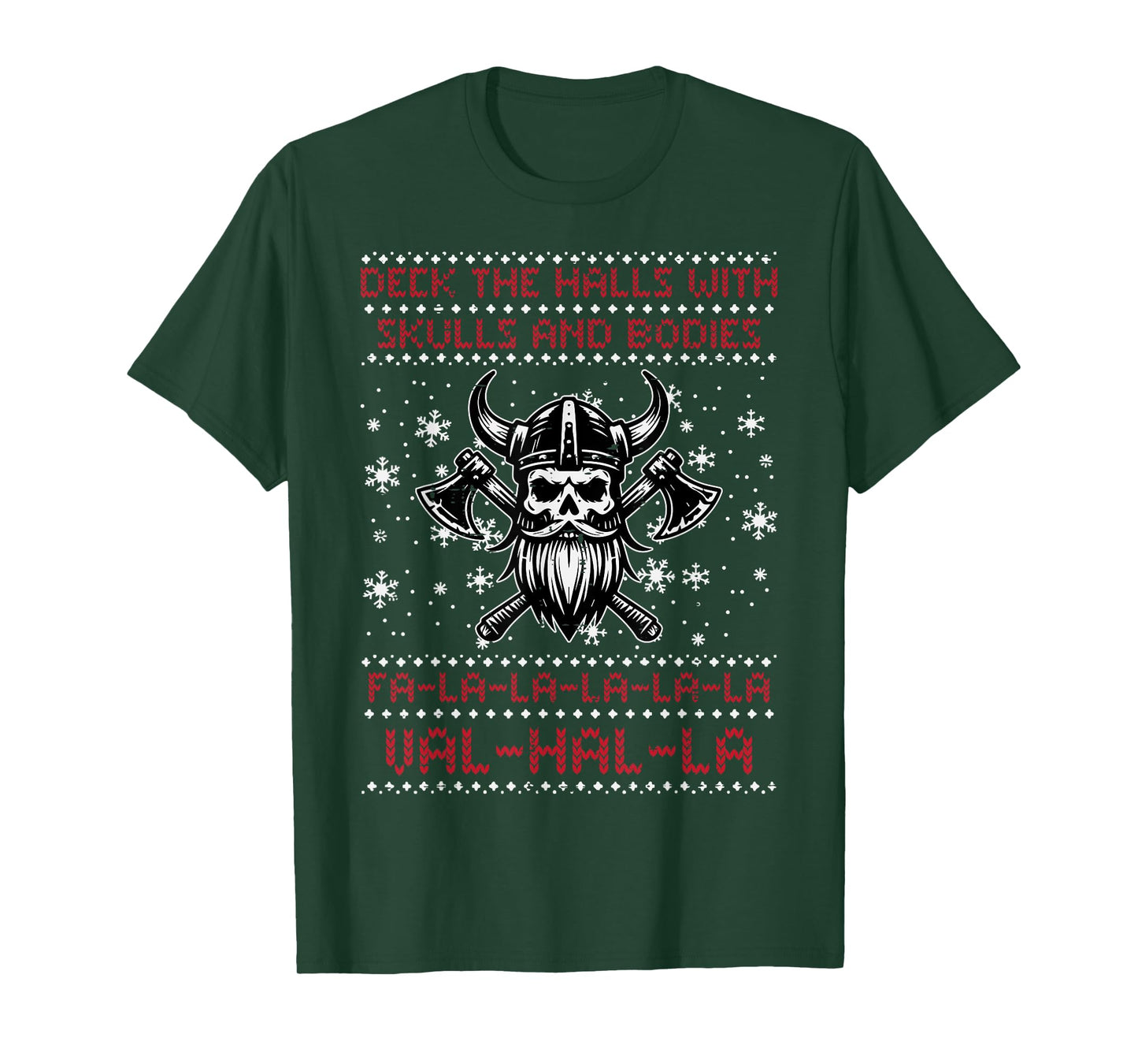 Christmas Viking Valhalla Ugly Xmas Men Women Boys Kids T-Shirt