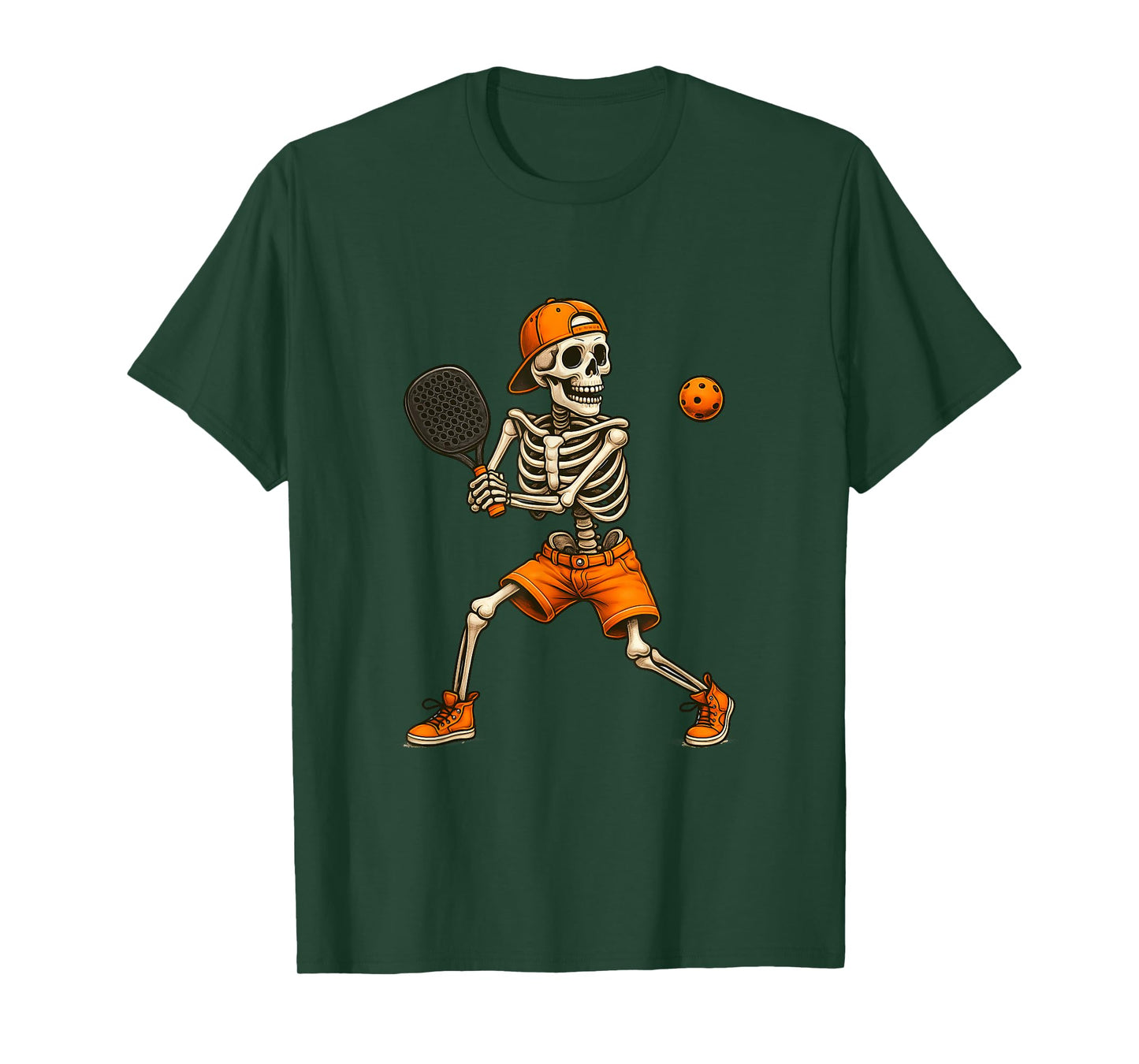 Funny Pickleball Skeleton Halloween Shirt Kids Girls Boys T-Shirt
