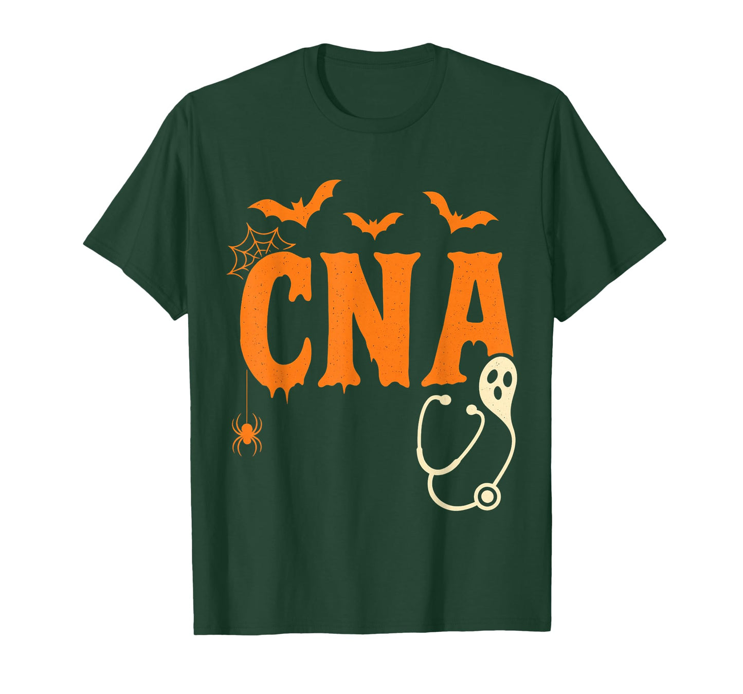 Spooky CNA Halloween Design with Ghost and Bats T-Shirt