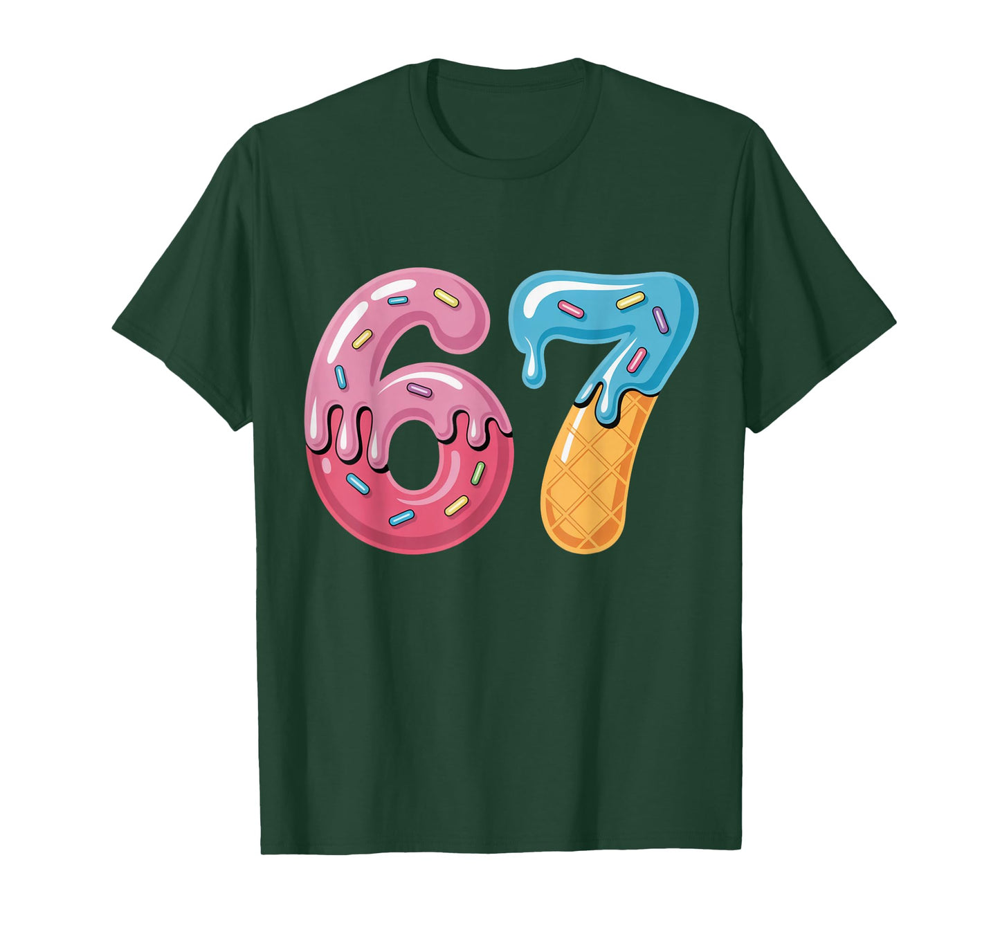 Ice Cream Drip Six Seven Sports Cool Meme 67 Funny Number T-Shirt