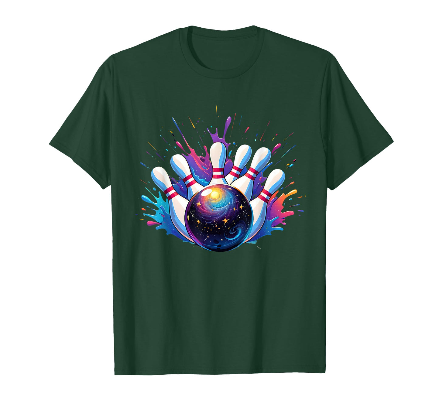 Bowling Game Day Colorful Bowling Paint Splatter Splash T-Shirt