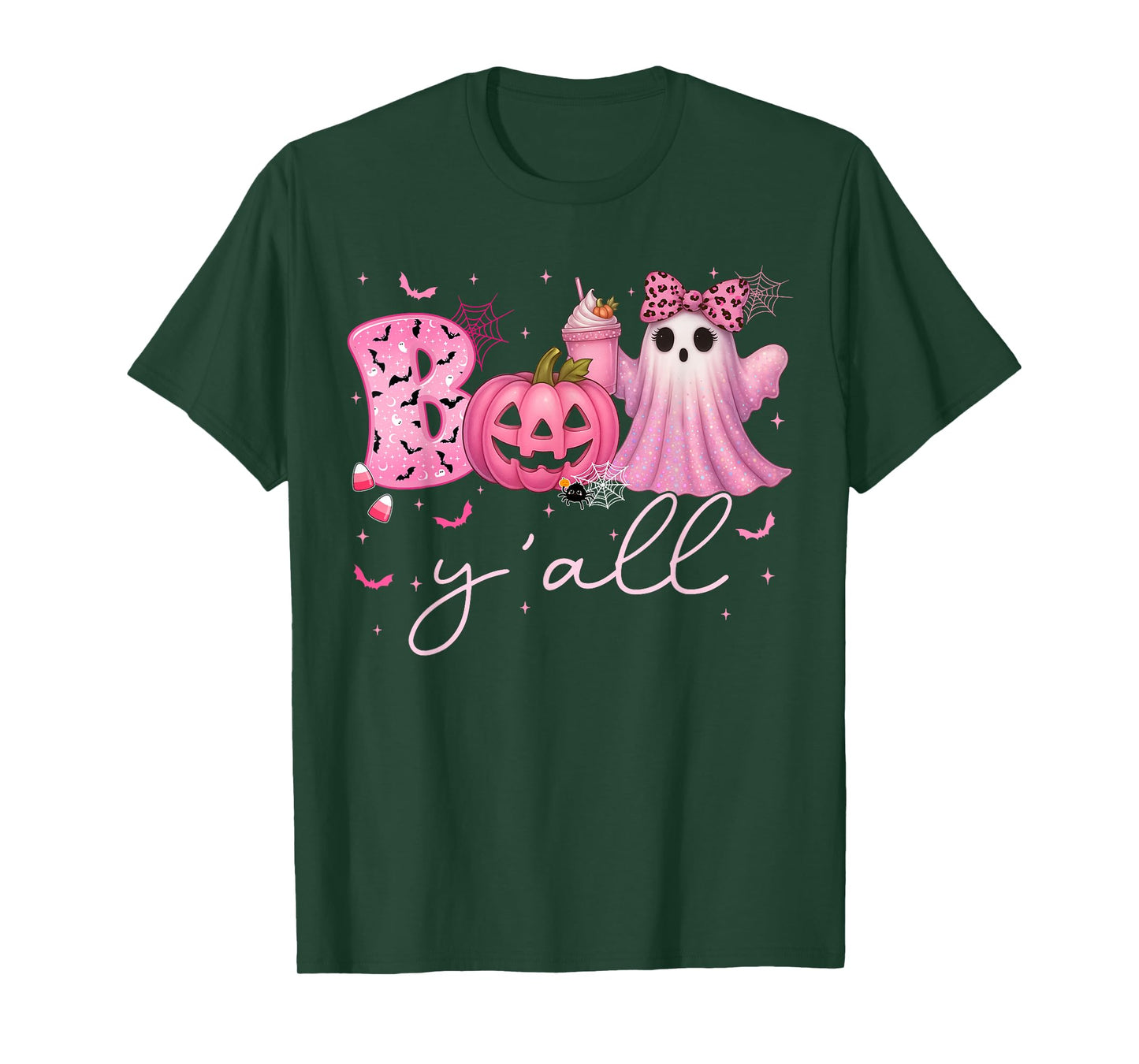Boo Yall Jack O Lantern Halloween Costumes Women Girl T-Shirt